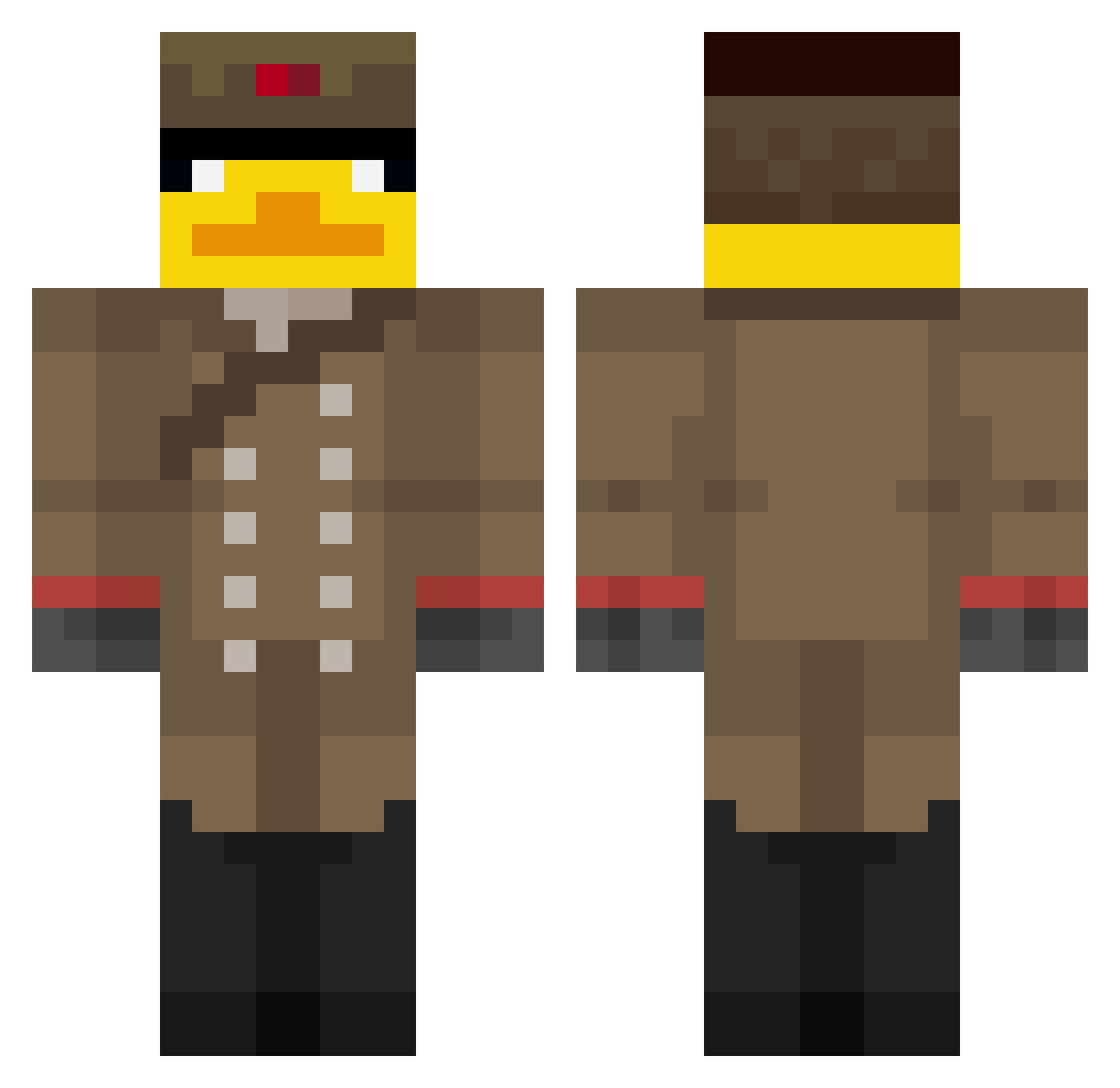 Kubowskii_Gaming Minecraft skin, front and back view