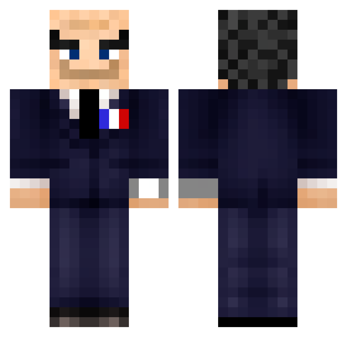 Ritoux2011 Minecraft skin, front and back view