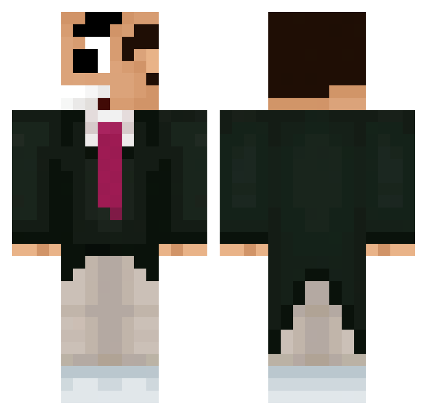 Rimx Minecraft skin, front and back view