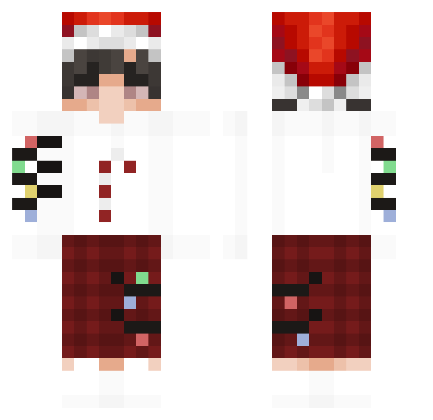 Florciu Minecraft skin, front and back view