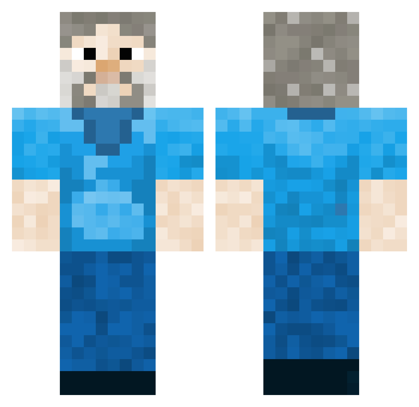 quvonix Minecraft skin, front and back view