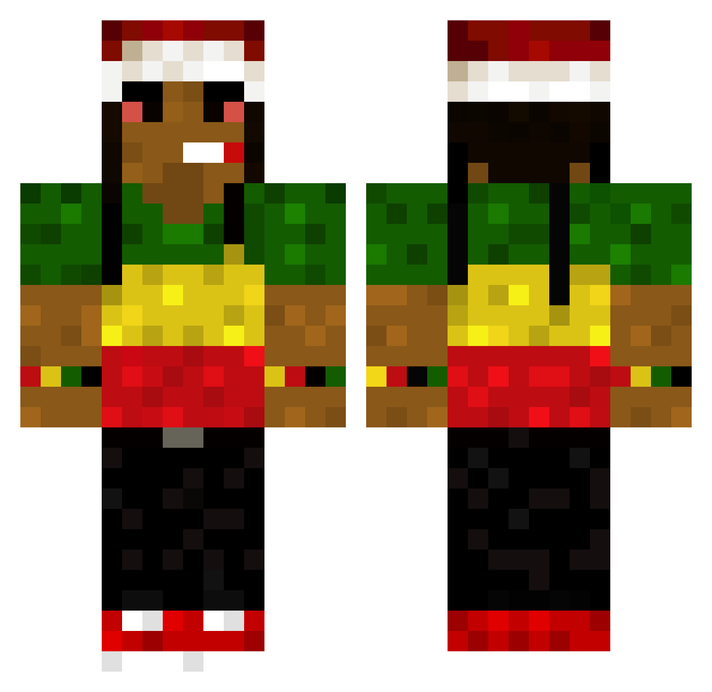 Coninho Minecraft skin, front and back view