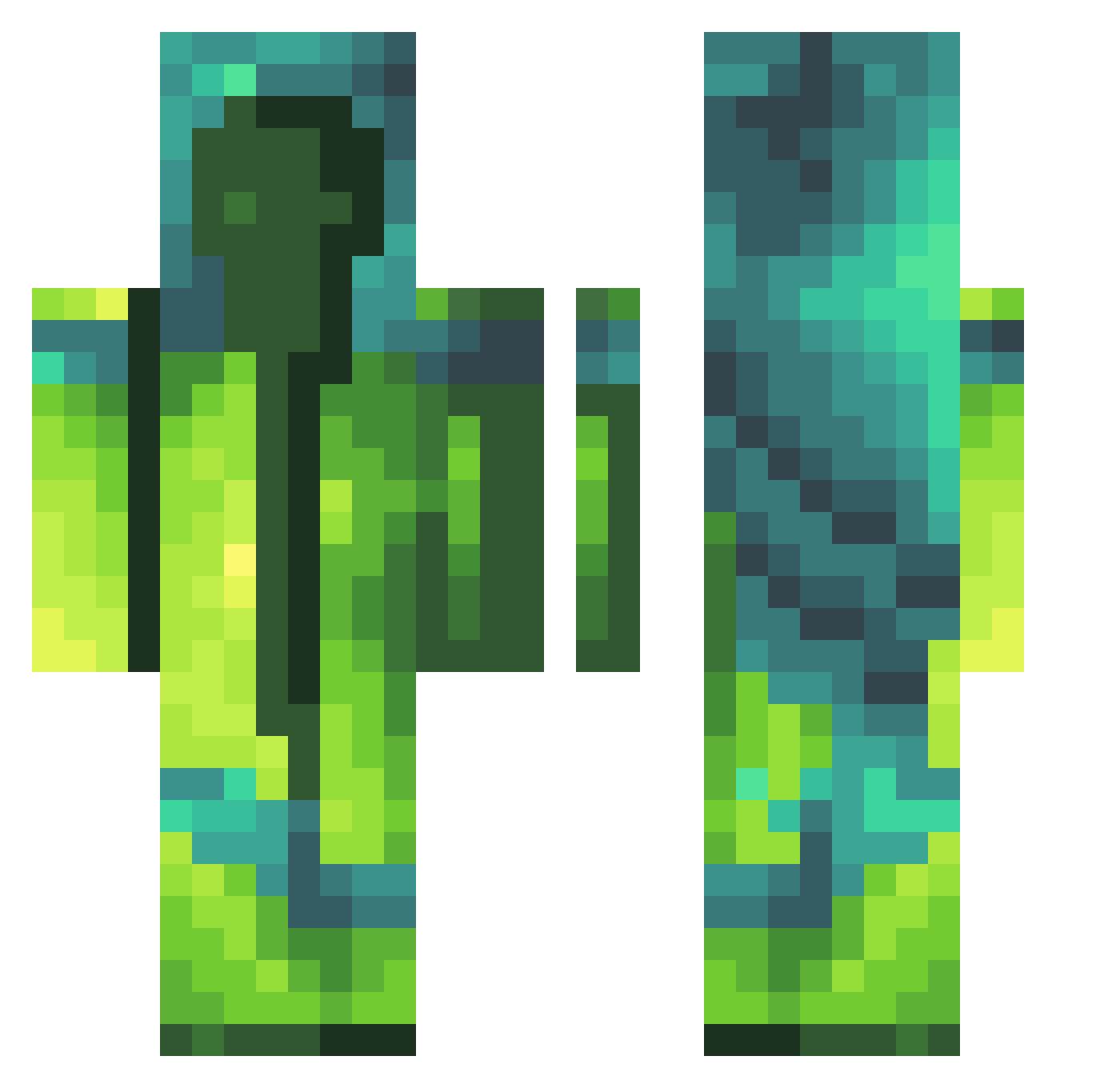 Wappixxx Minecraft skin, front and back view