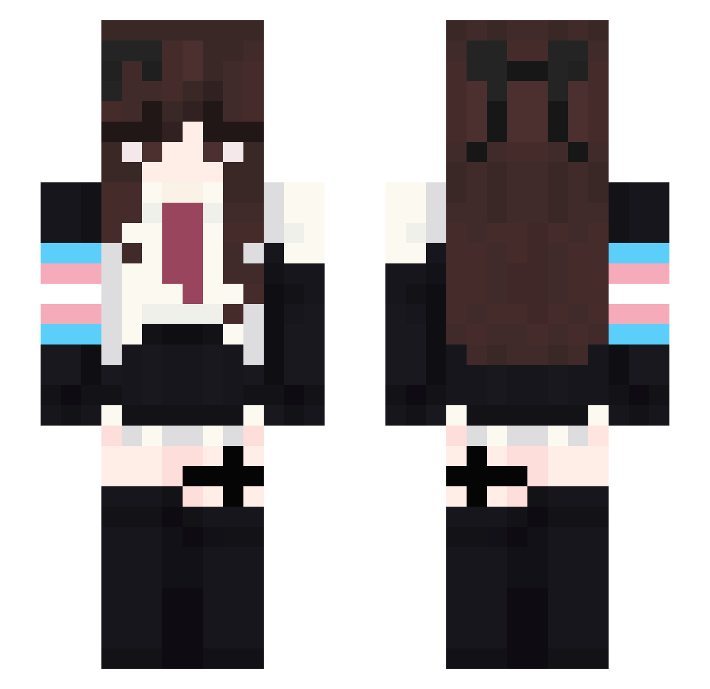 that0neanimekid Minecraft skin, front and back view