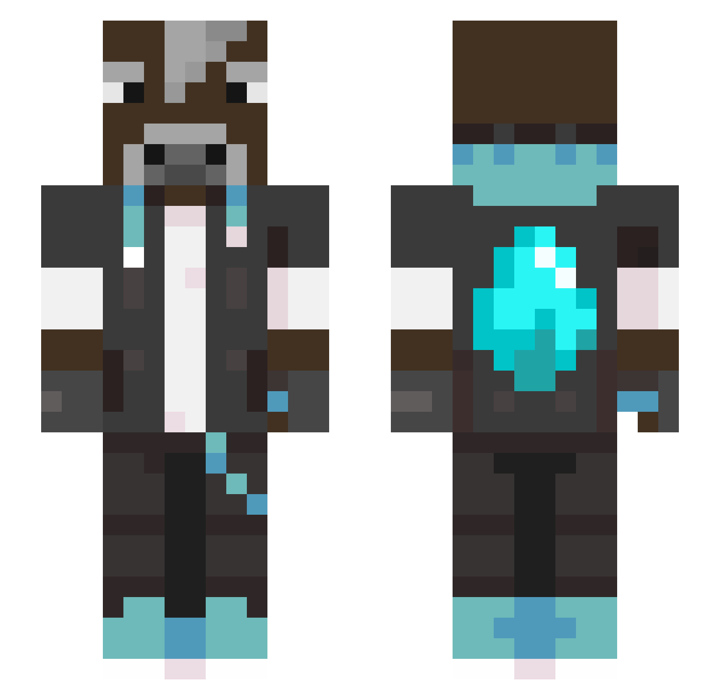 KewlaidPowder Minecraft skin, front and back view