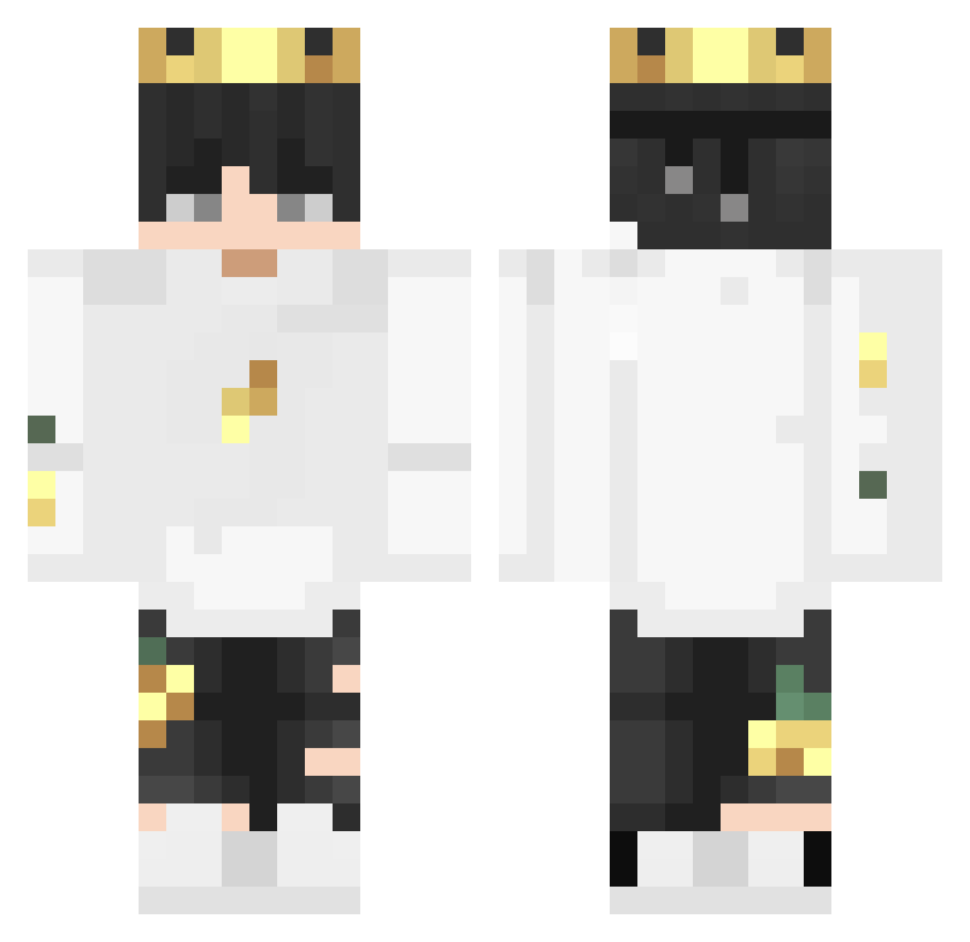 Austd Minecraft skin, front and back view