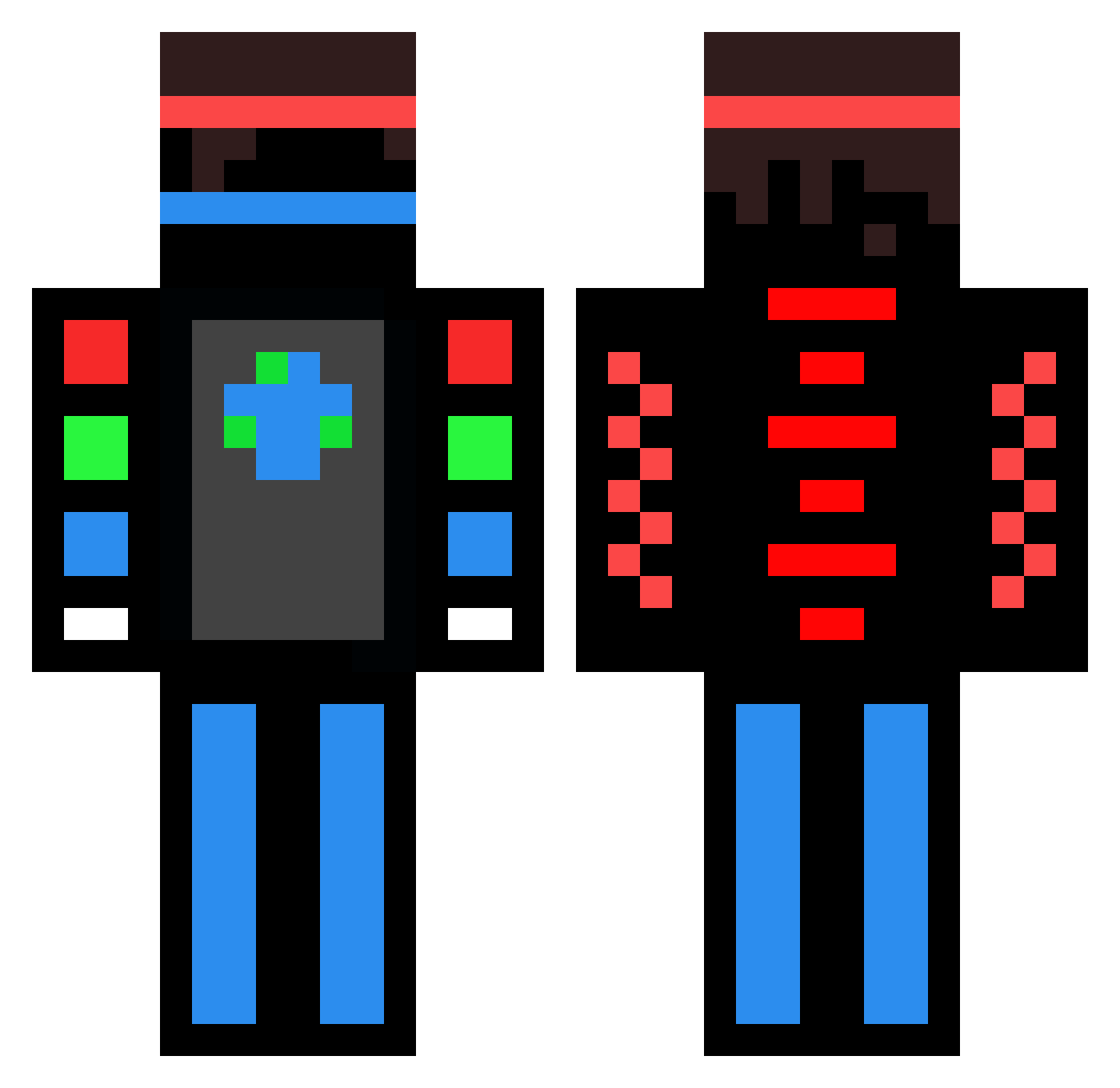 7eph Minecraft skin, front and back view