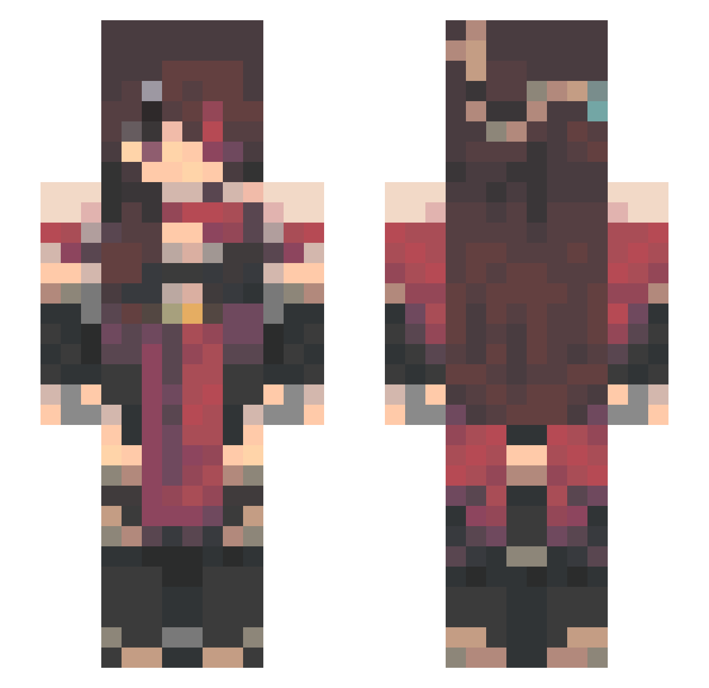 Dakanaa Minecraft skin, front and back view