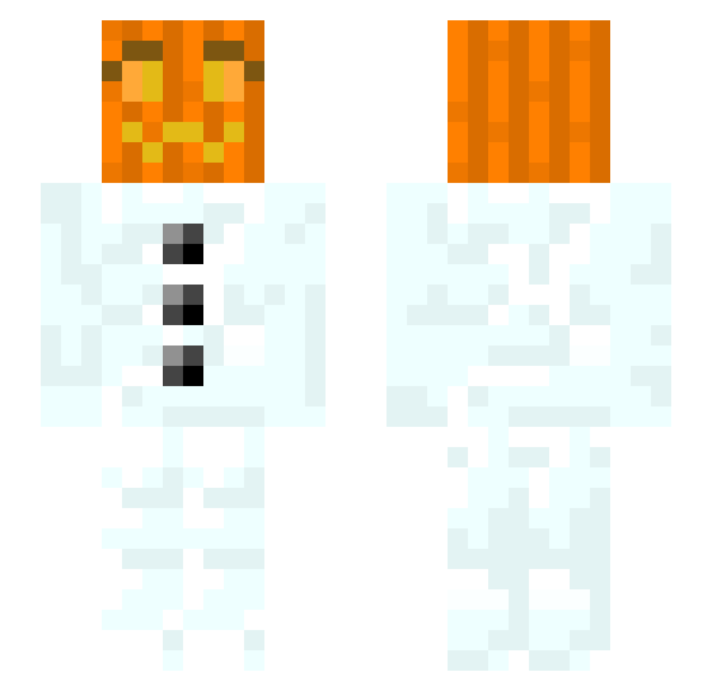 Applegorn Minecraft skin, front and back view