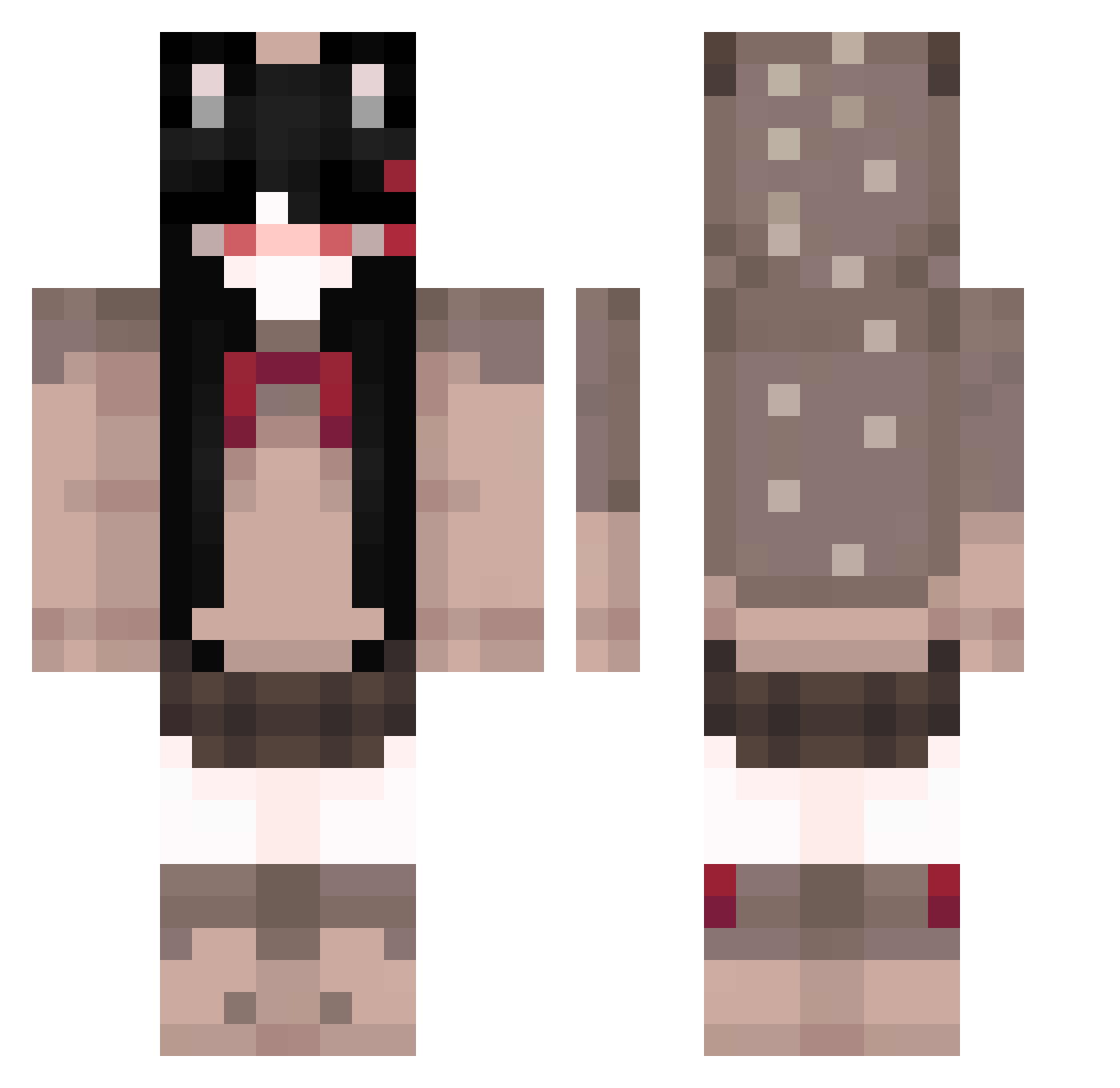 samica126 Minecraft skin, front and back view