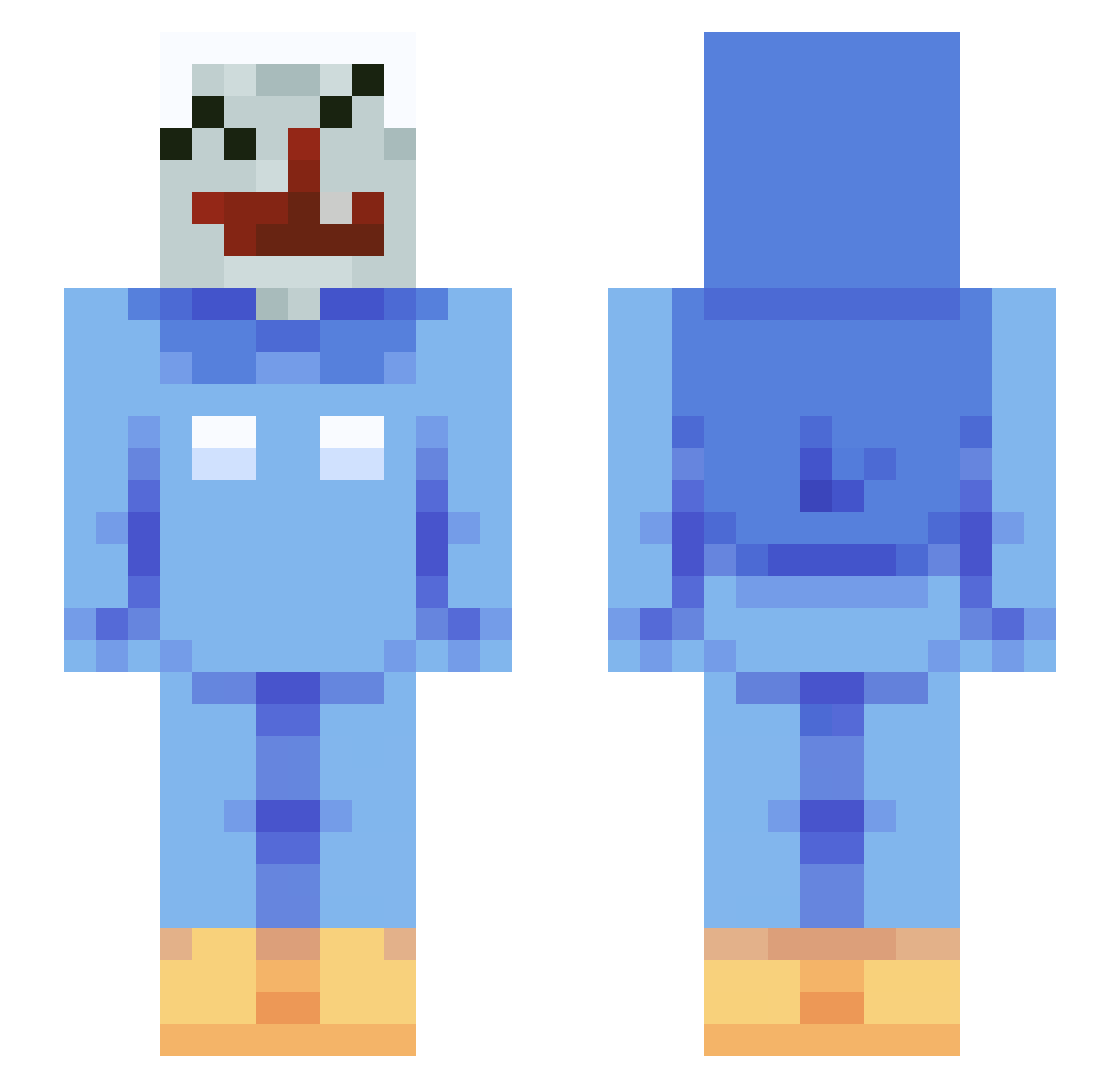 jibiri Minecraft skin, front and back view