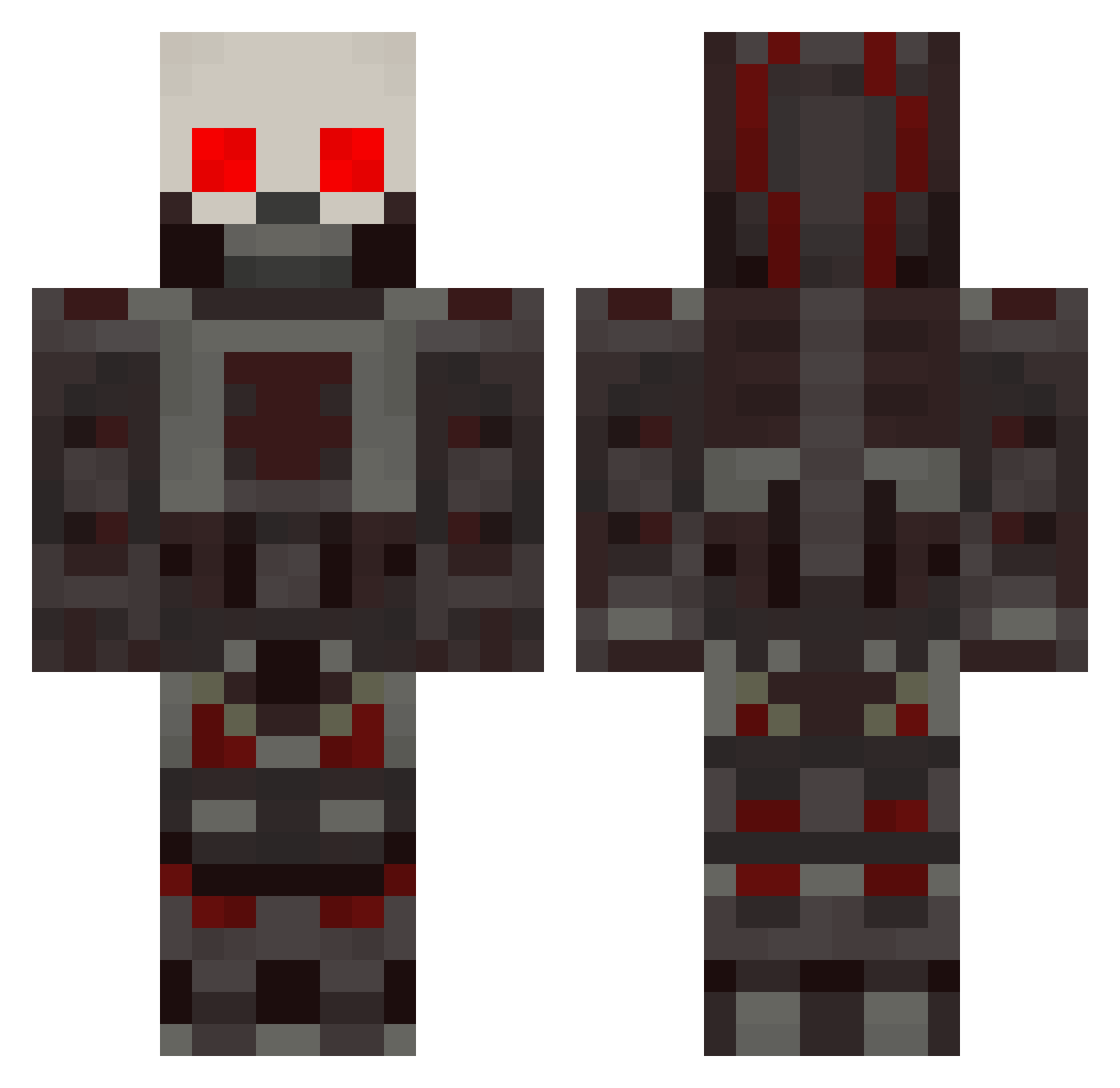 Sweggity Minecraft skin, front and back view