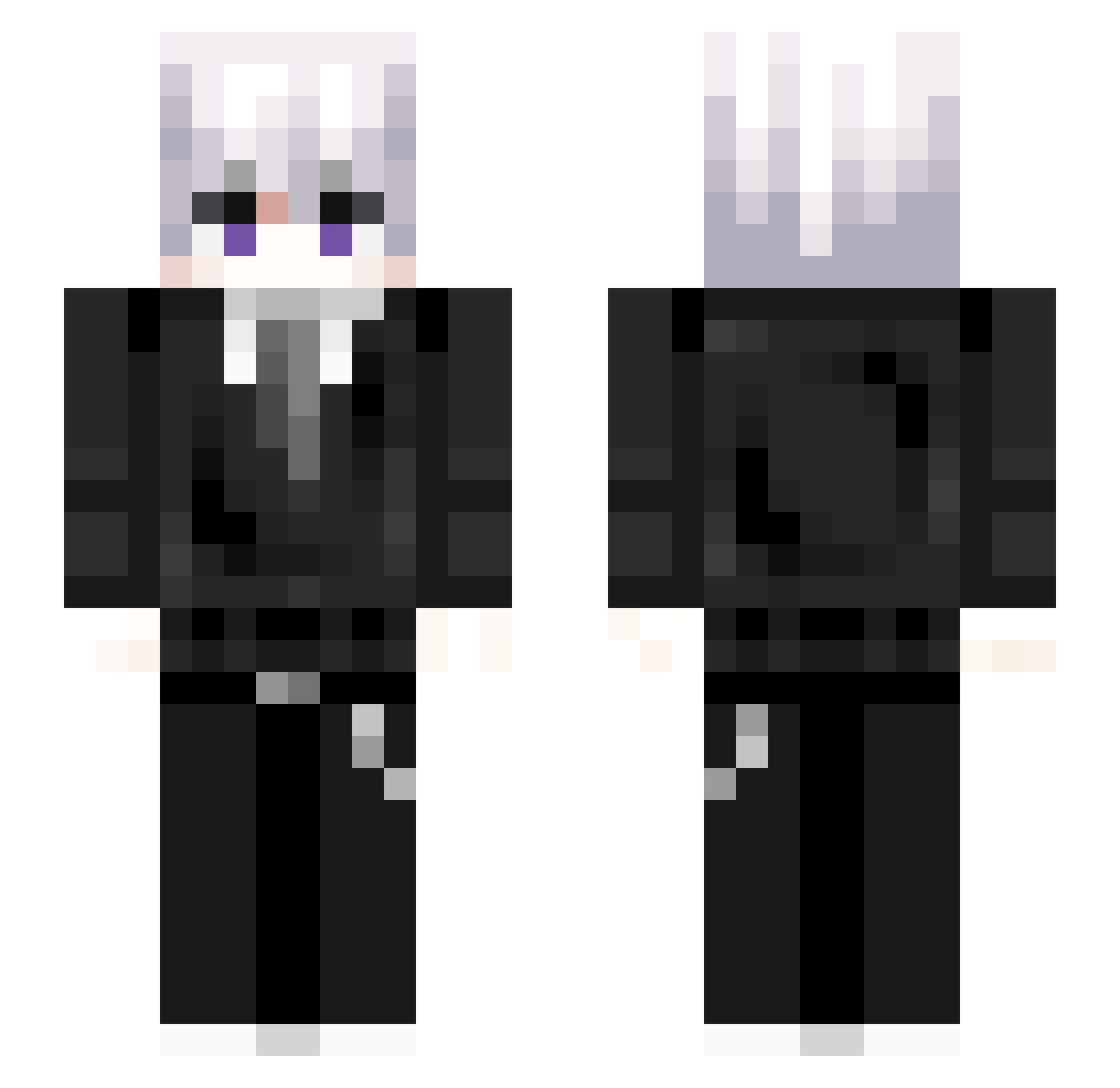 Hitoo00 Minecraft skin, front and back view