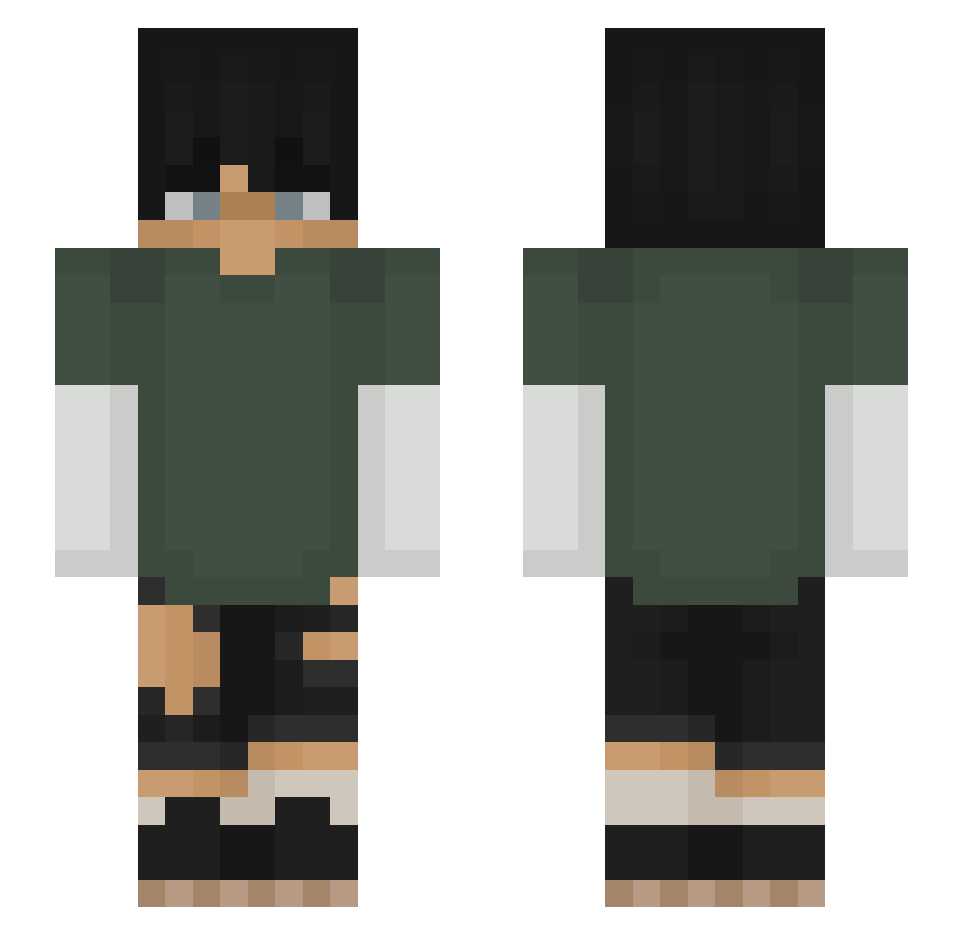 bunsmazda Minecraft skin, front and back view