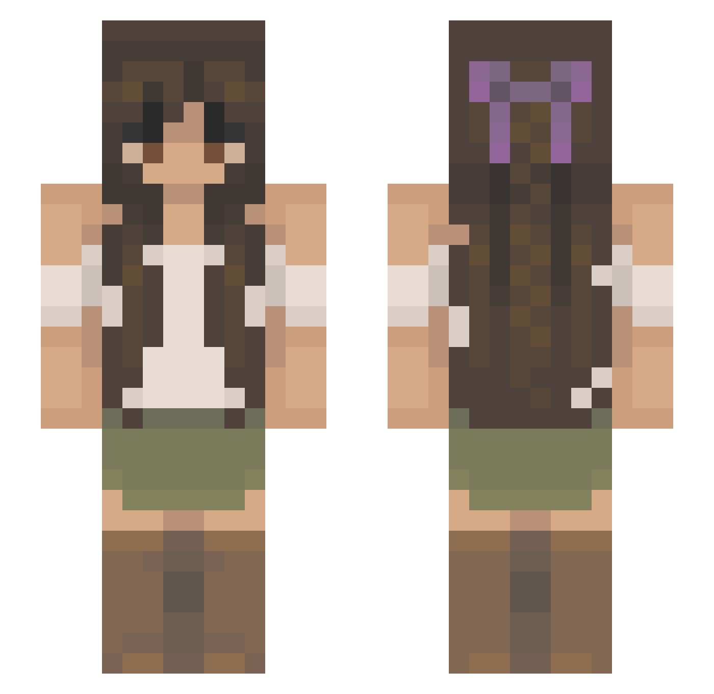 Rose_of_Azura Minecraft skin, front and back view