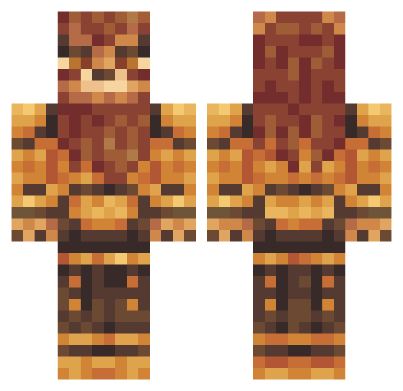 Ahisamakh Minecraft skin, front and back view