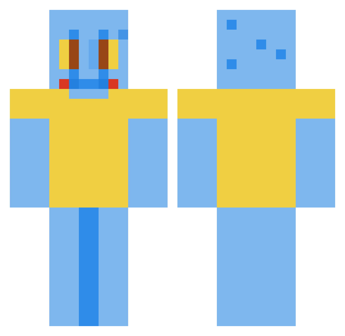 xColdss Minecraft skin, front and back view