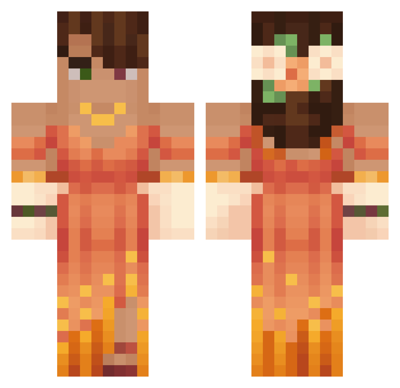 qStoryteller Minecraft skin, front and back view