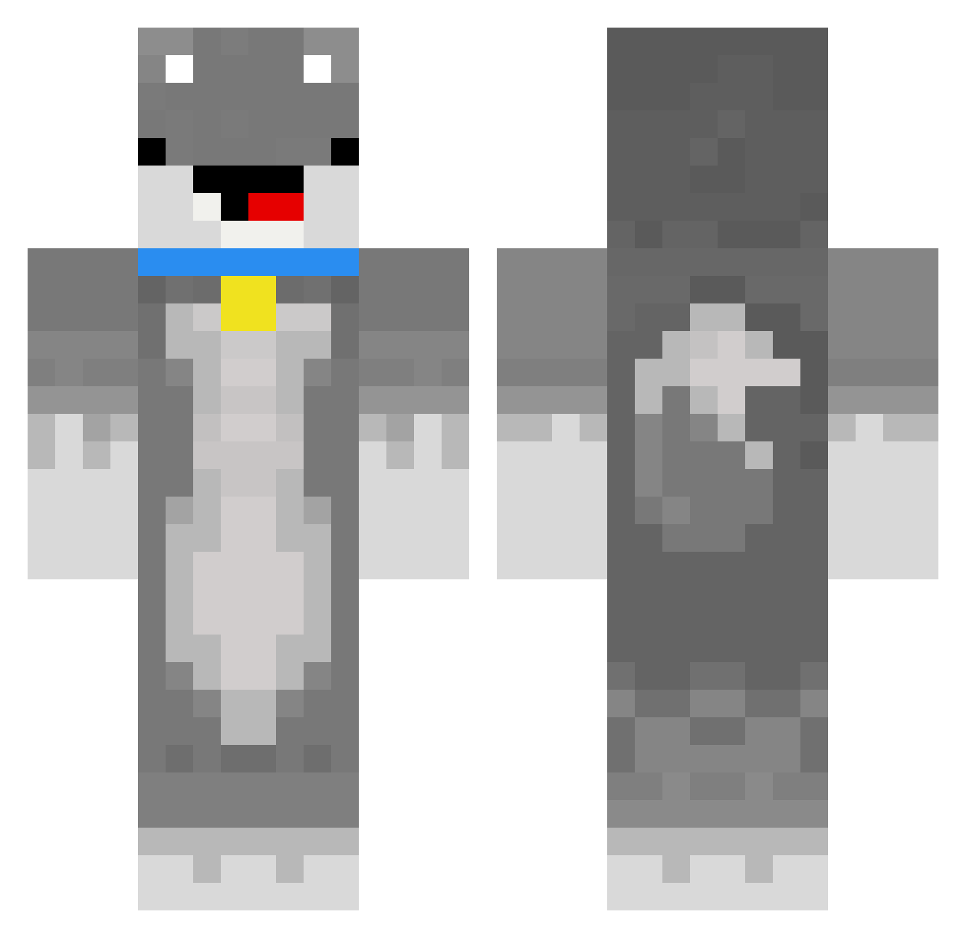 Adieu Minecraft skin, front and back view