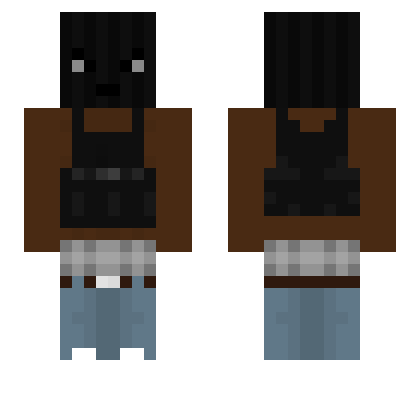Grimiest Minecraft skin, front and back view