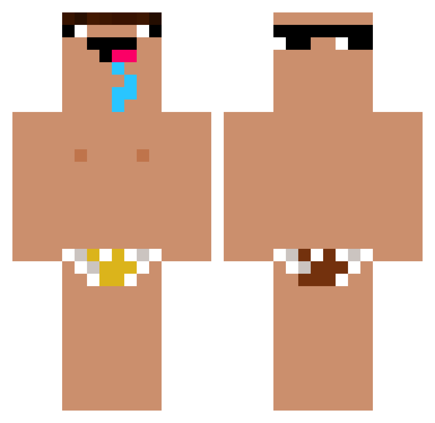 Luv4wllx Minecraft skin, front and back view