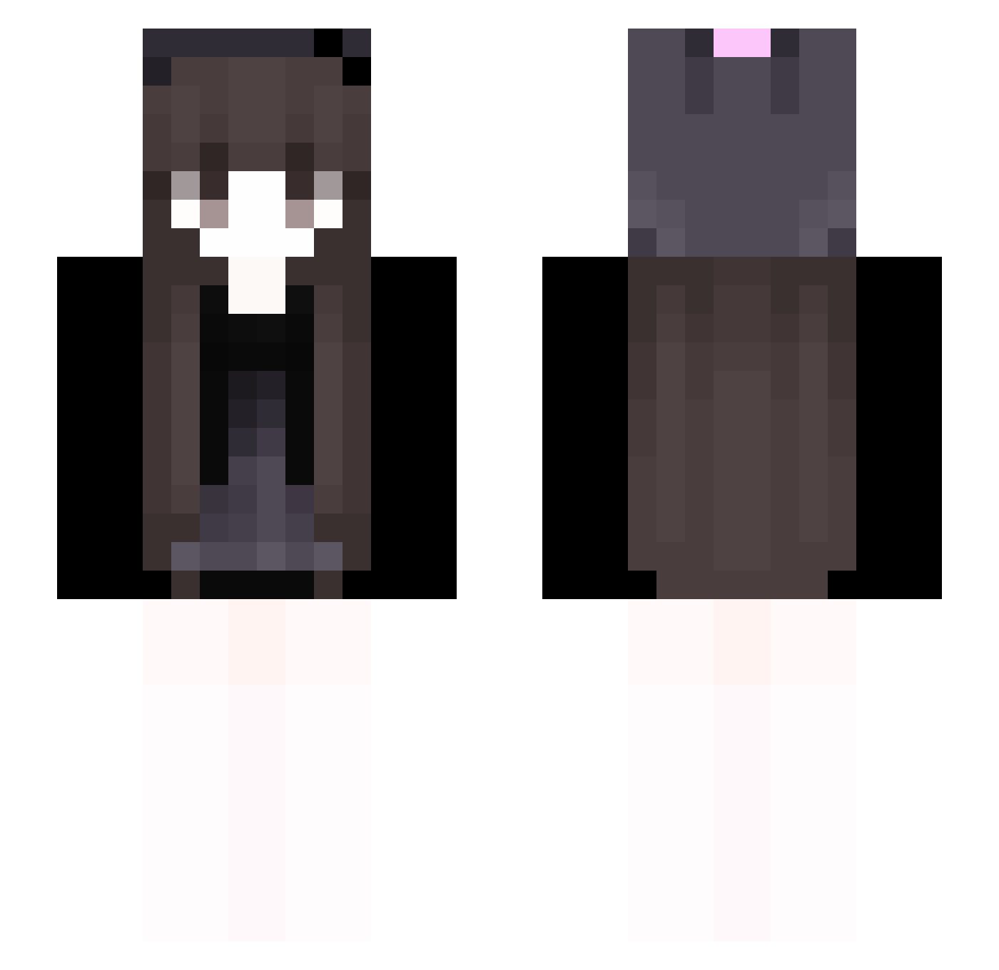 Never5mile Minecraft skin, front and back view