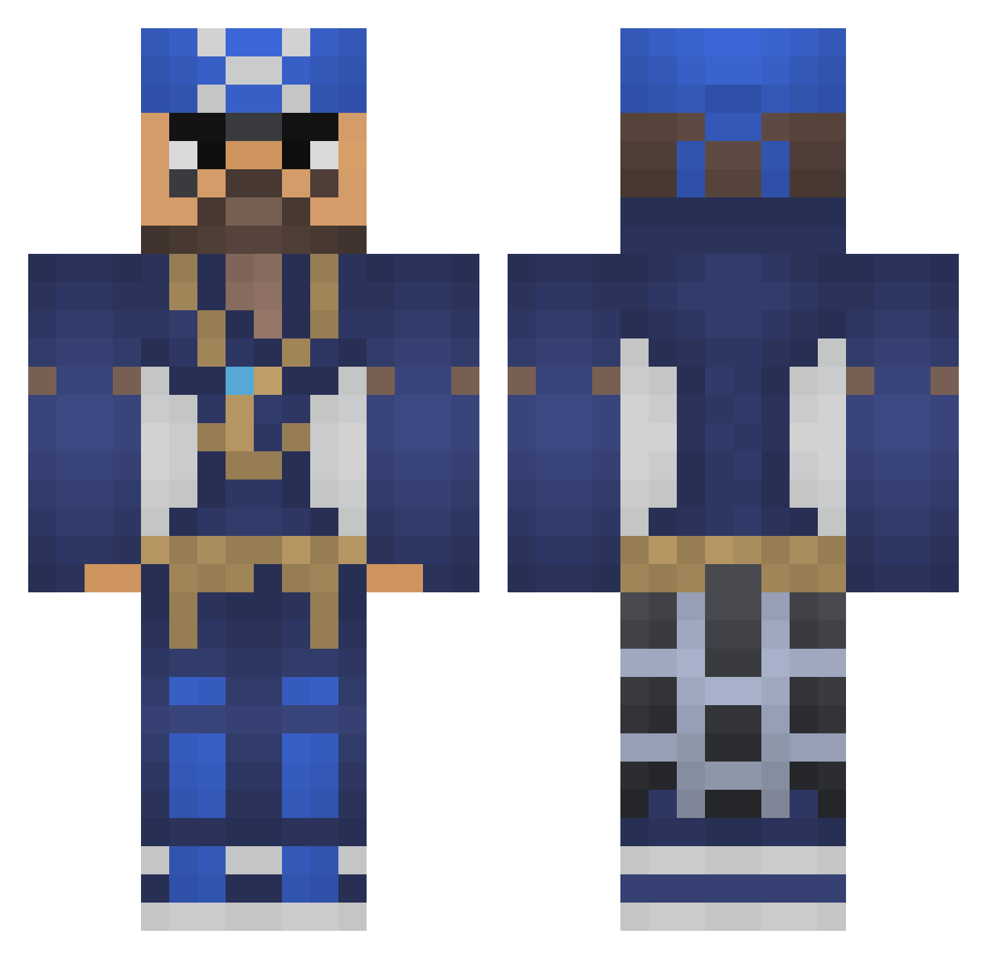 xWynter Minecraft skin, front and back view