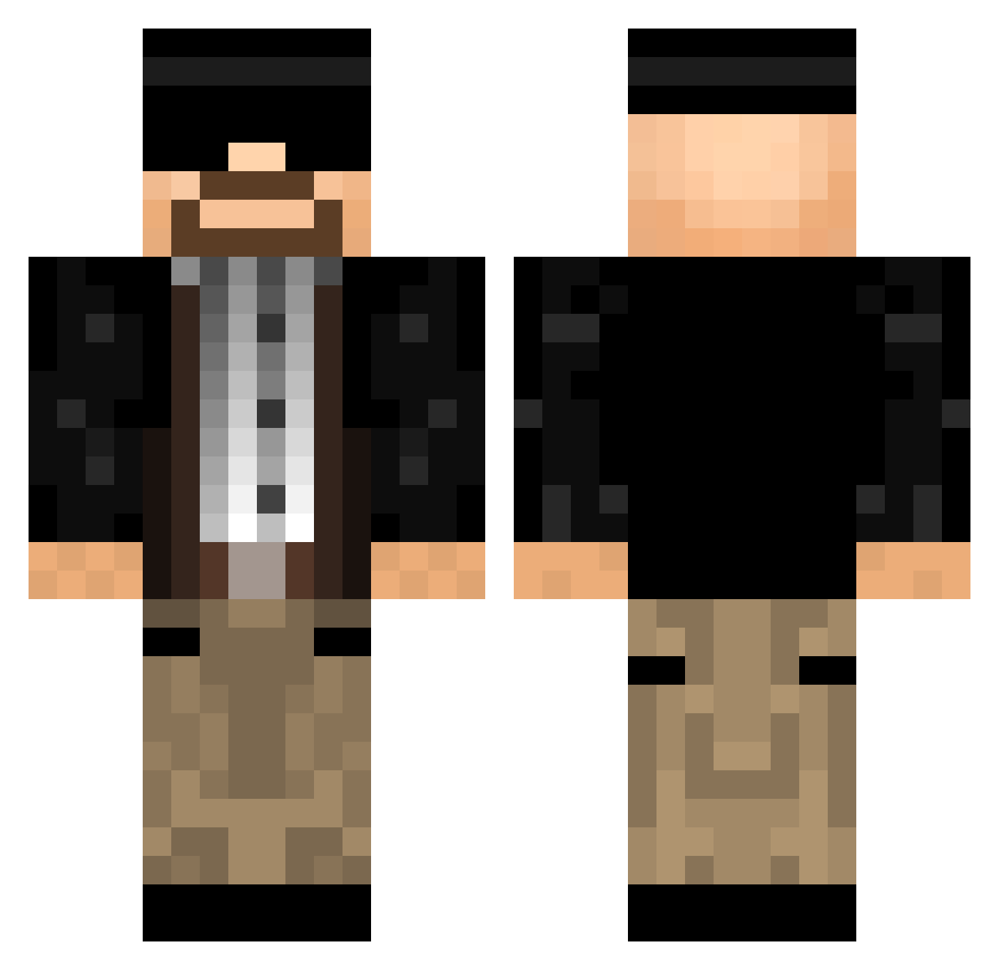 Sojjii Minecraft skin, front and back view