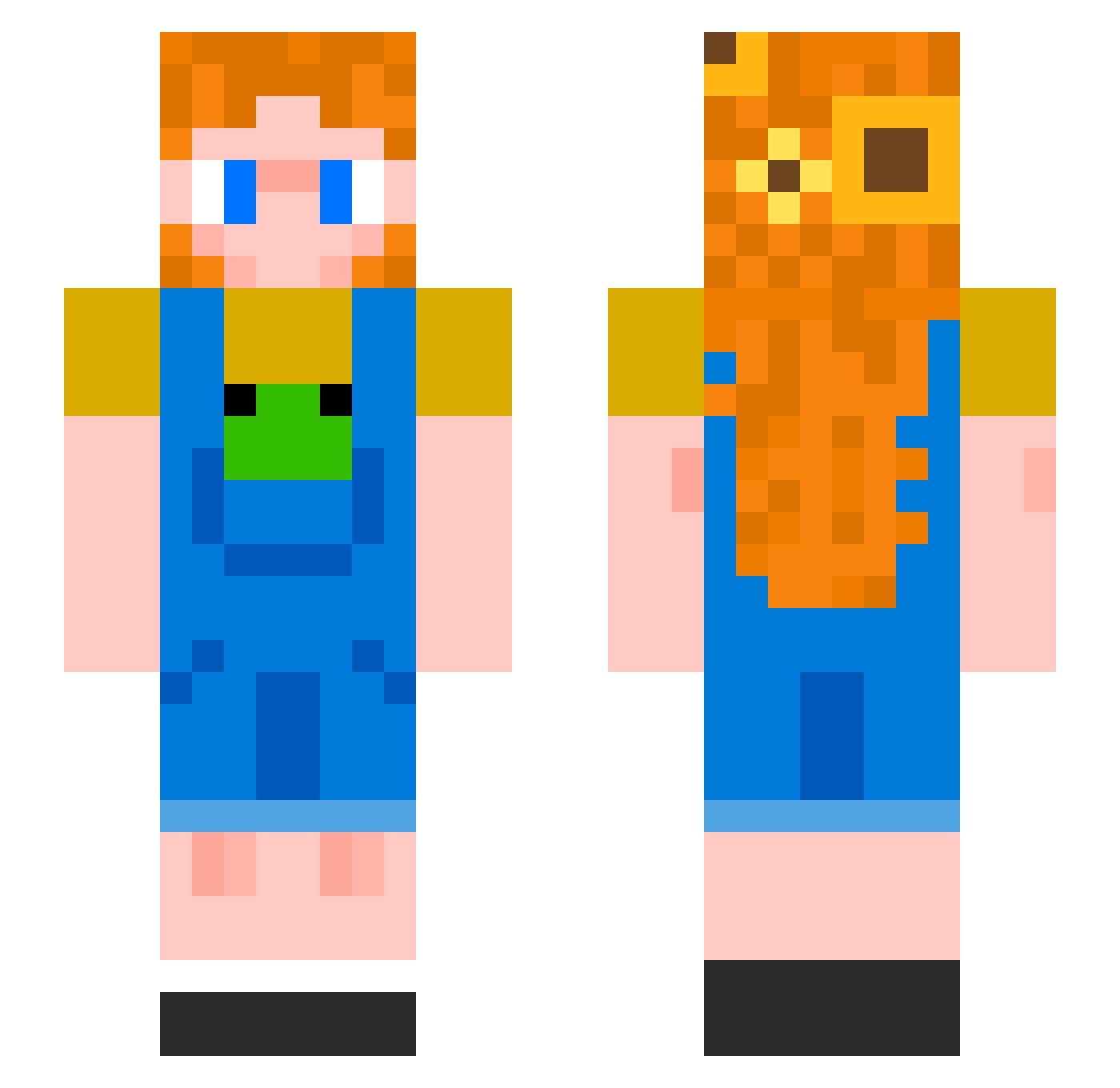Tw0PumpzAway Minecraft skin, front and back view