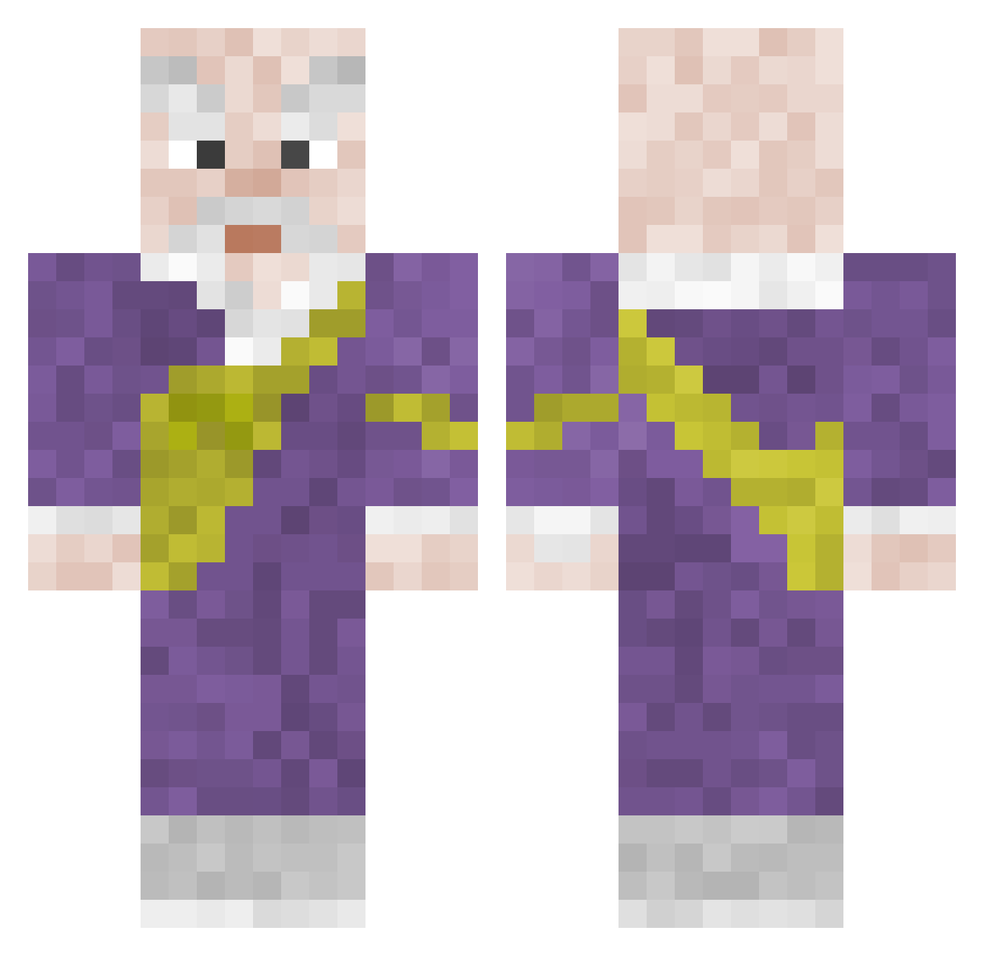 CurryHole Minecraft skin, front and back view