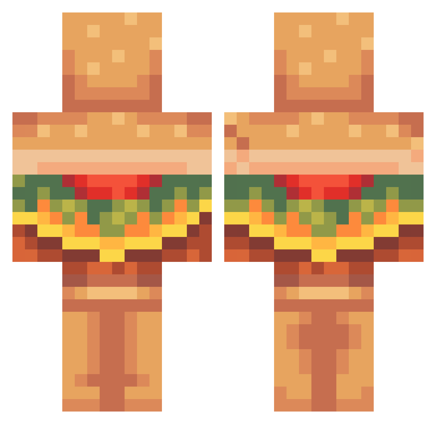 thingamajik Minecraft skin, front and back view
