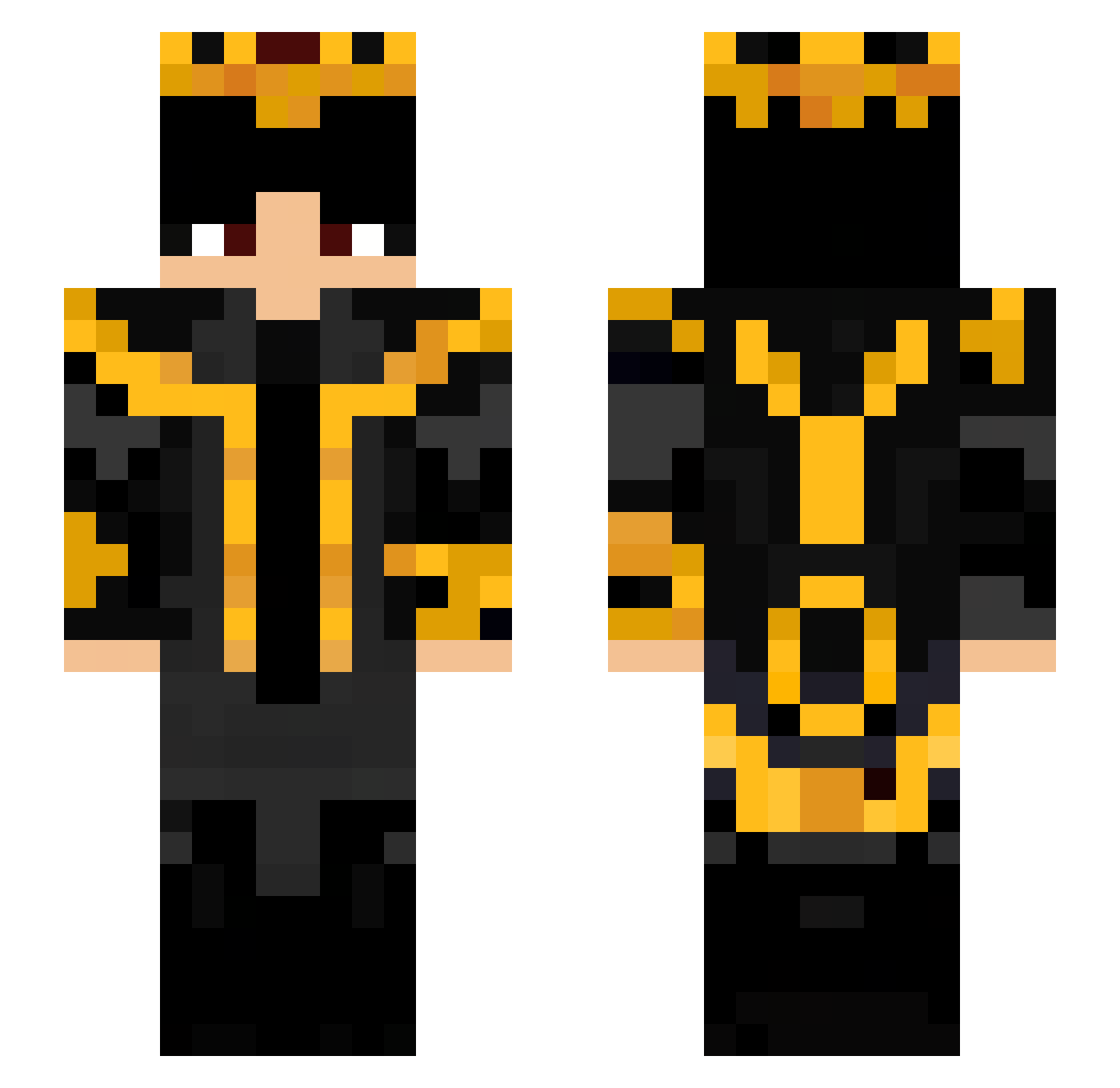 DarkFact0ry Minecraft skin, front and back view