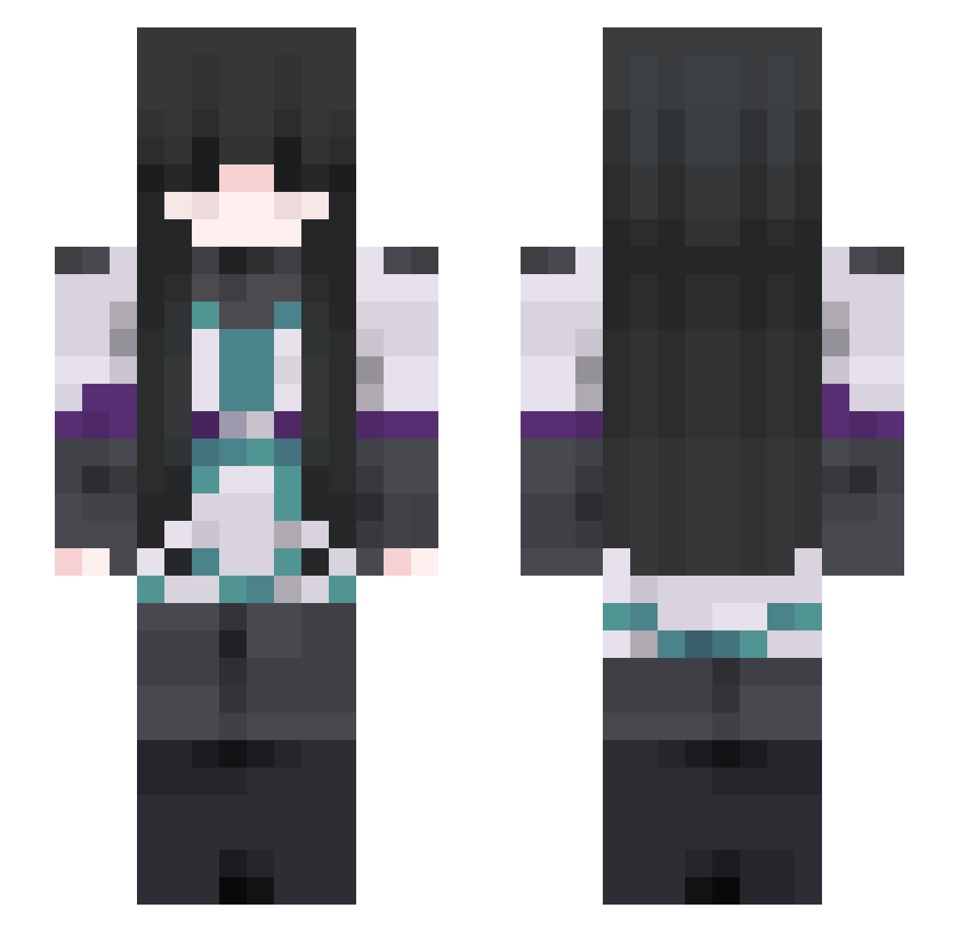 MommySage Minecraft skin, front and back view