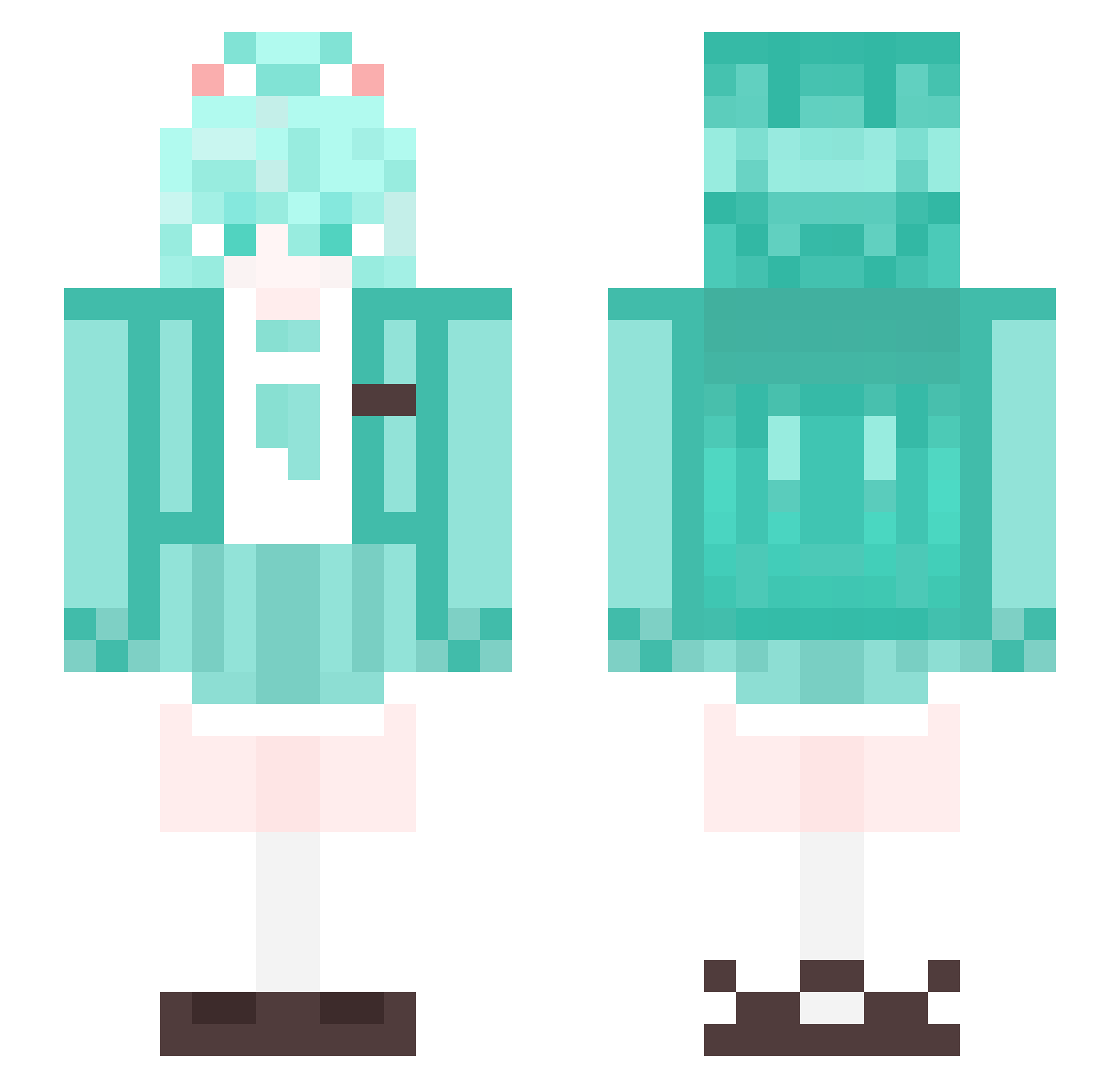 Kst1zZ Minecraft skin, front and back view