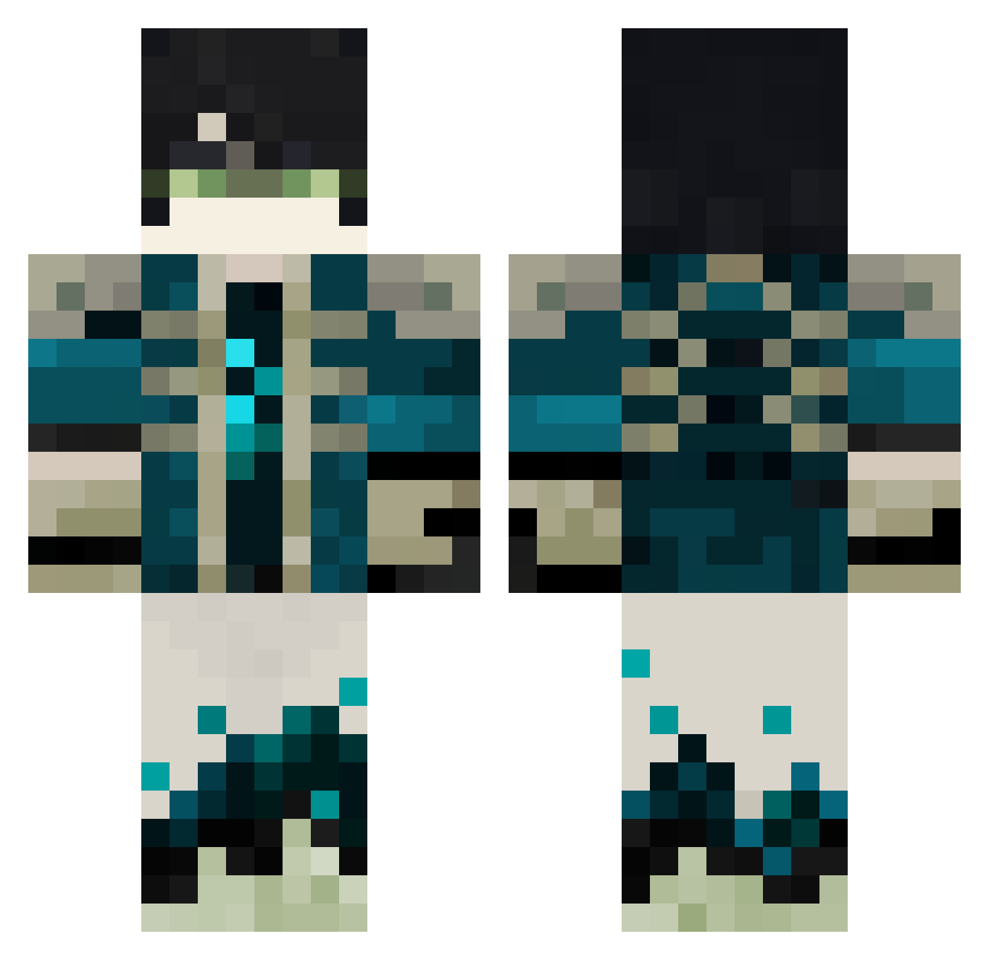 N1ity Minecraft skin, front and back view