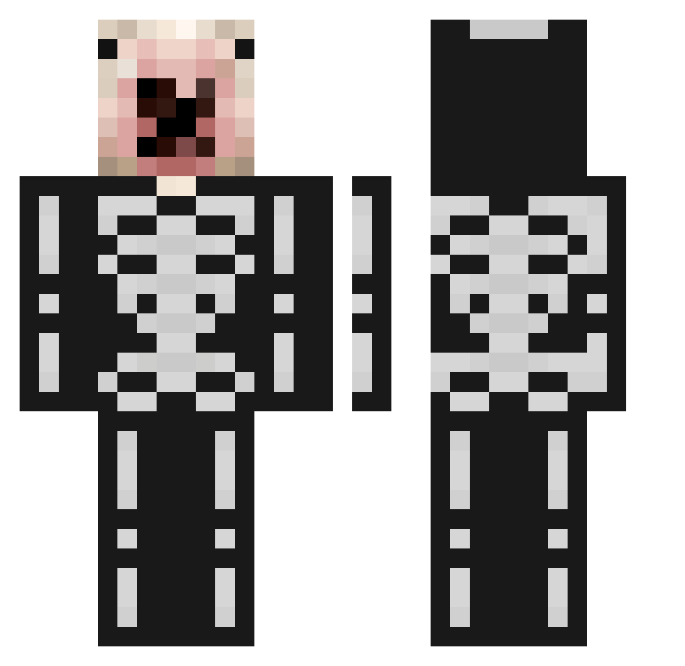 quaroniking Minecraft skin, front and back view