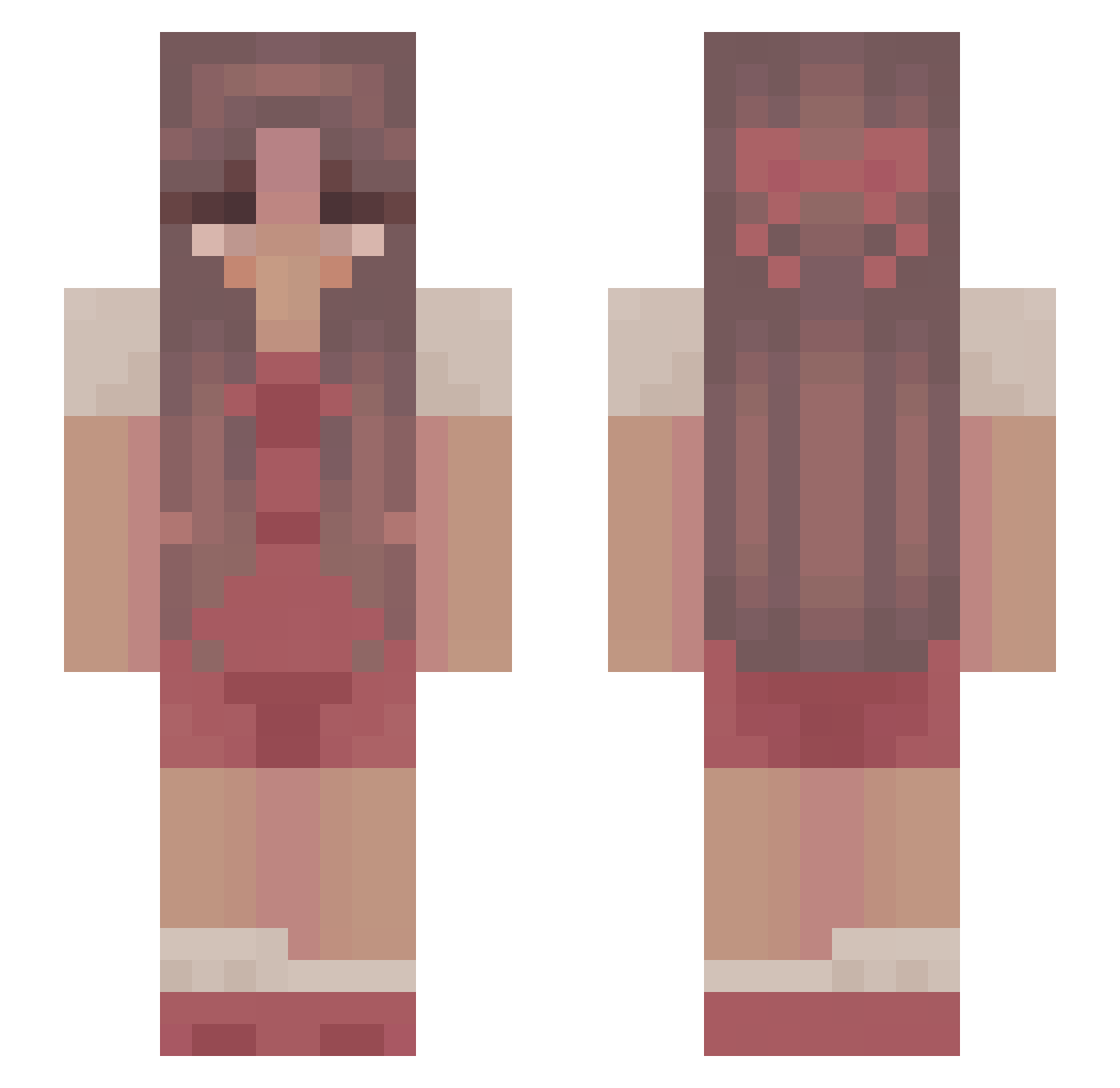 kochammojababcie Minecraft skin, front and back view