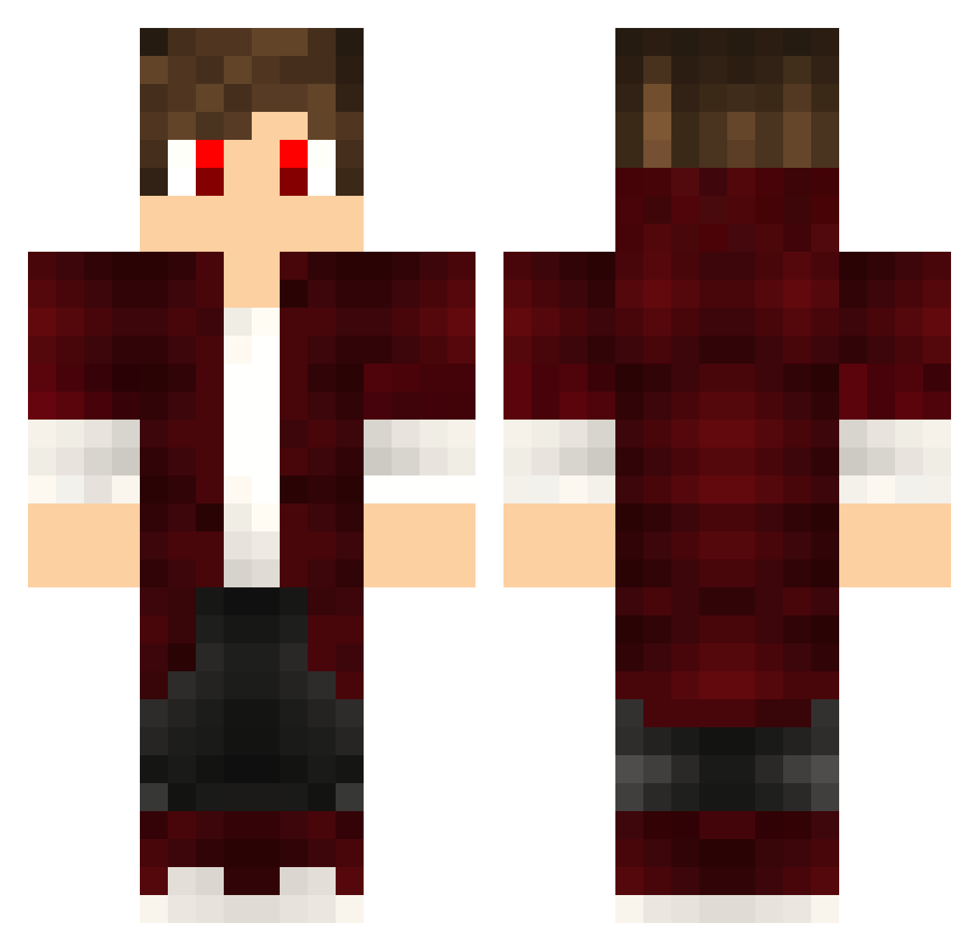 Anakilando Minecraft skin, front and back view