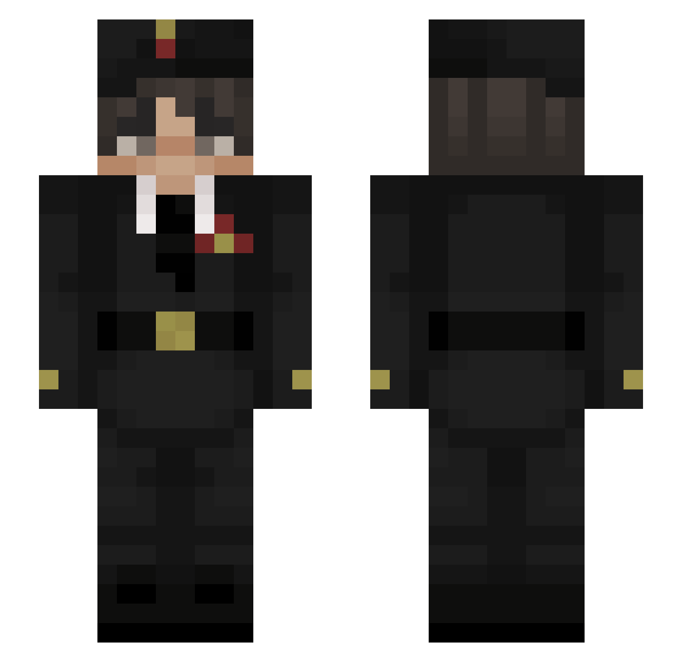 pterosaur777 Minecraft skin, front and back view