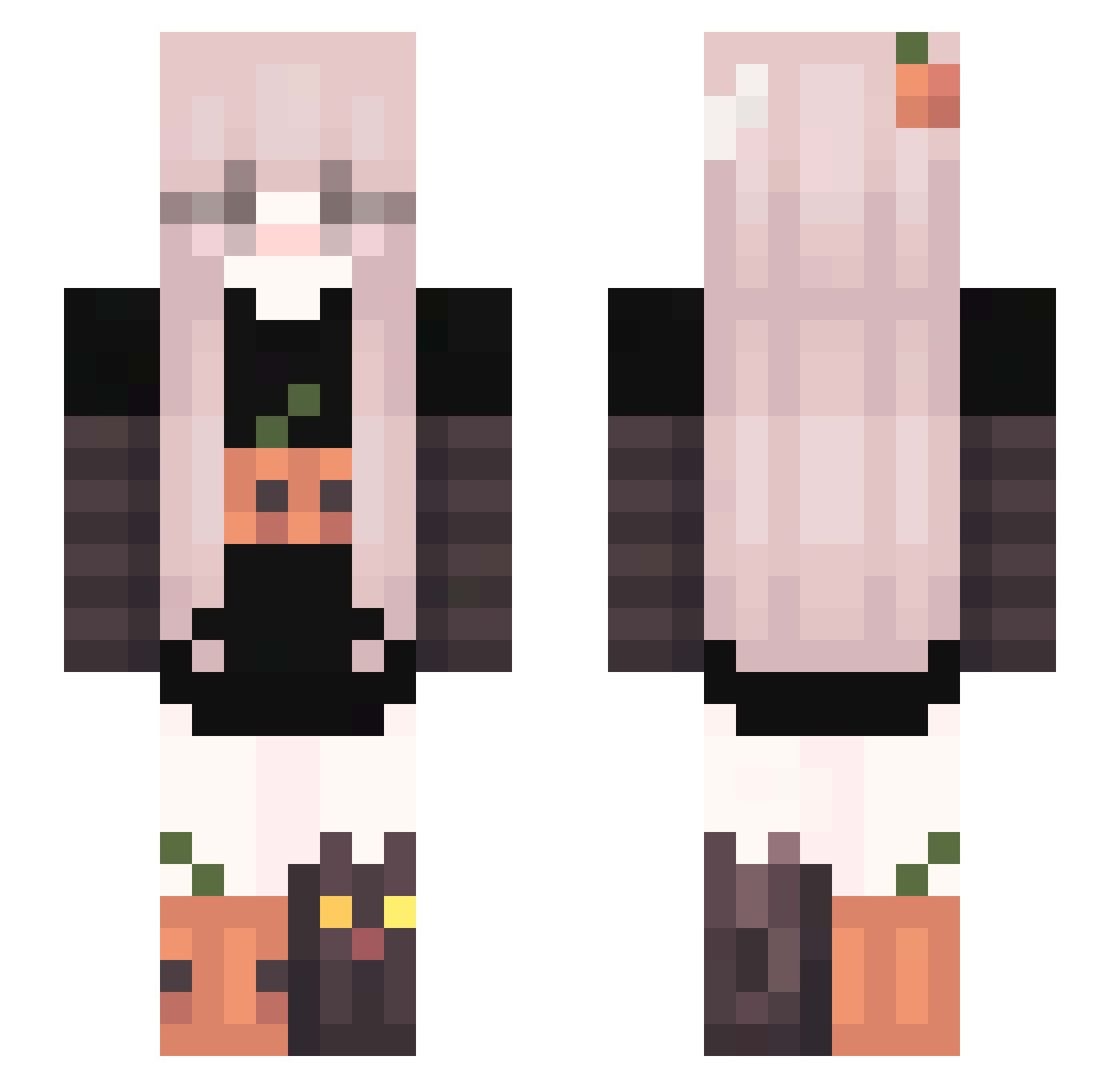 BKM040709 Minecraft skin, front and back view