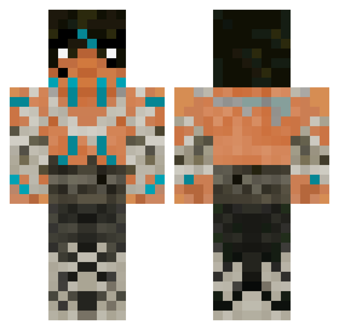 CATGOD Minecraft skin, front and back view