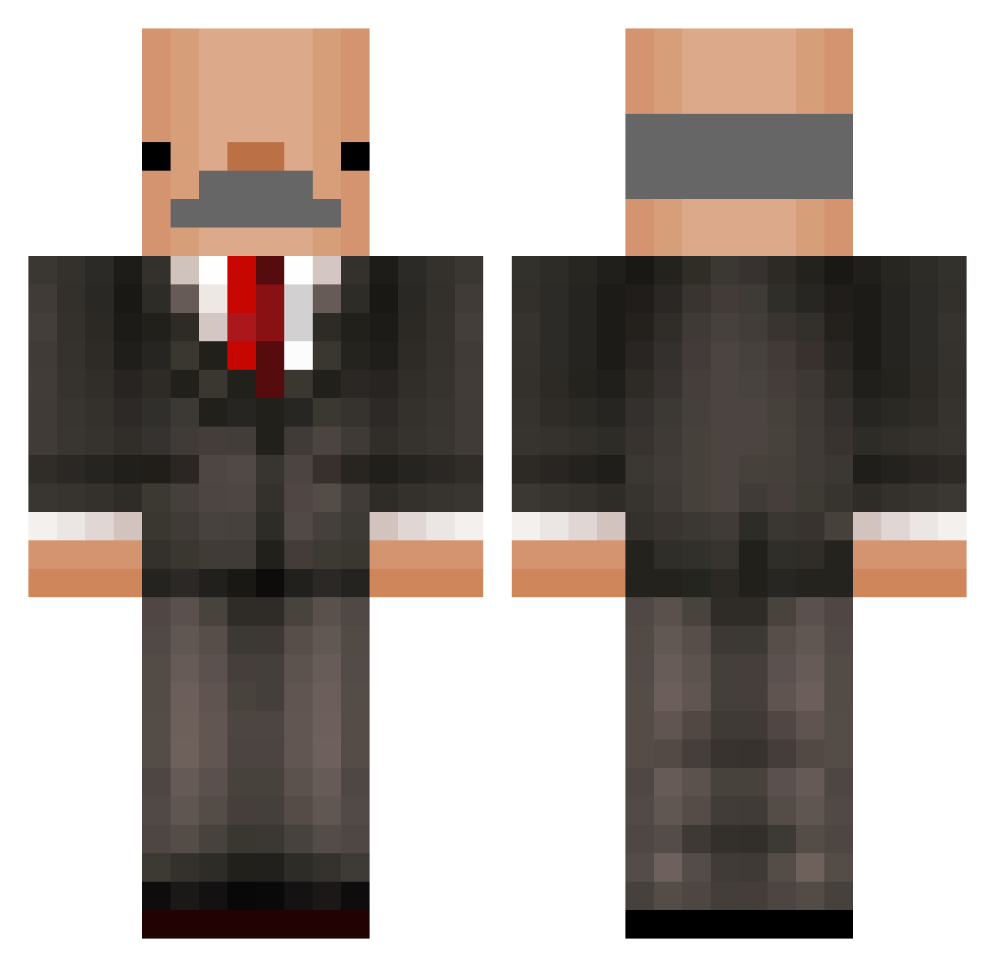 Zillionwater Minecraft skin, front and back view