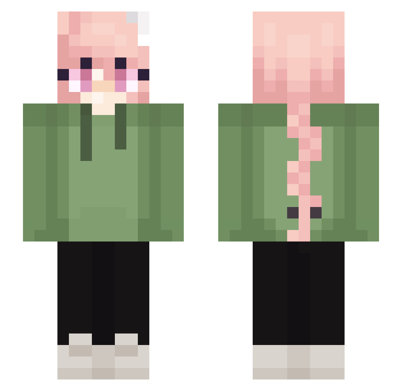 zsplayroom Minecraft skin, front and back view
