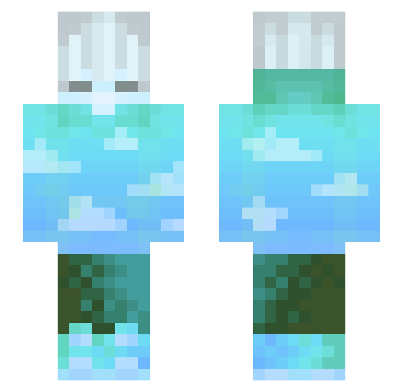 Darkbuddy13 Minecraft skin, front and back view