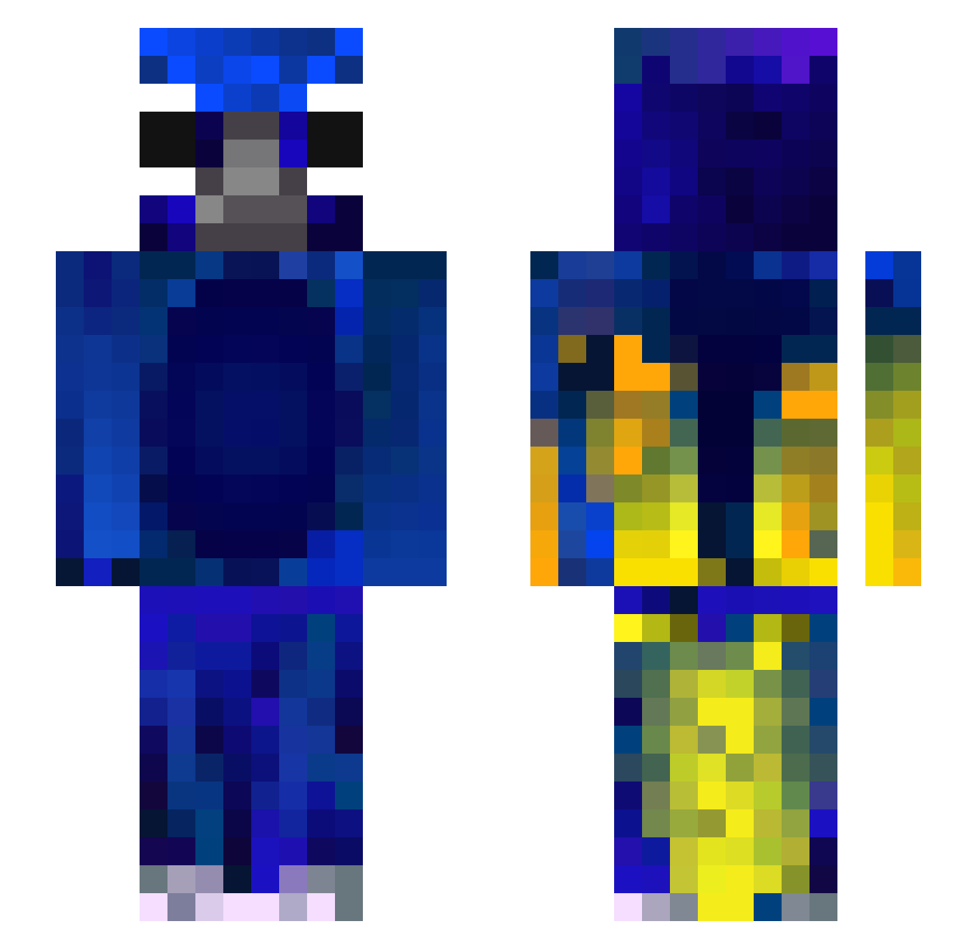 Grell_ Minecraft skin, front and back view