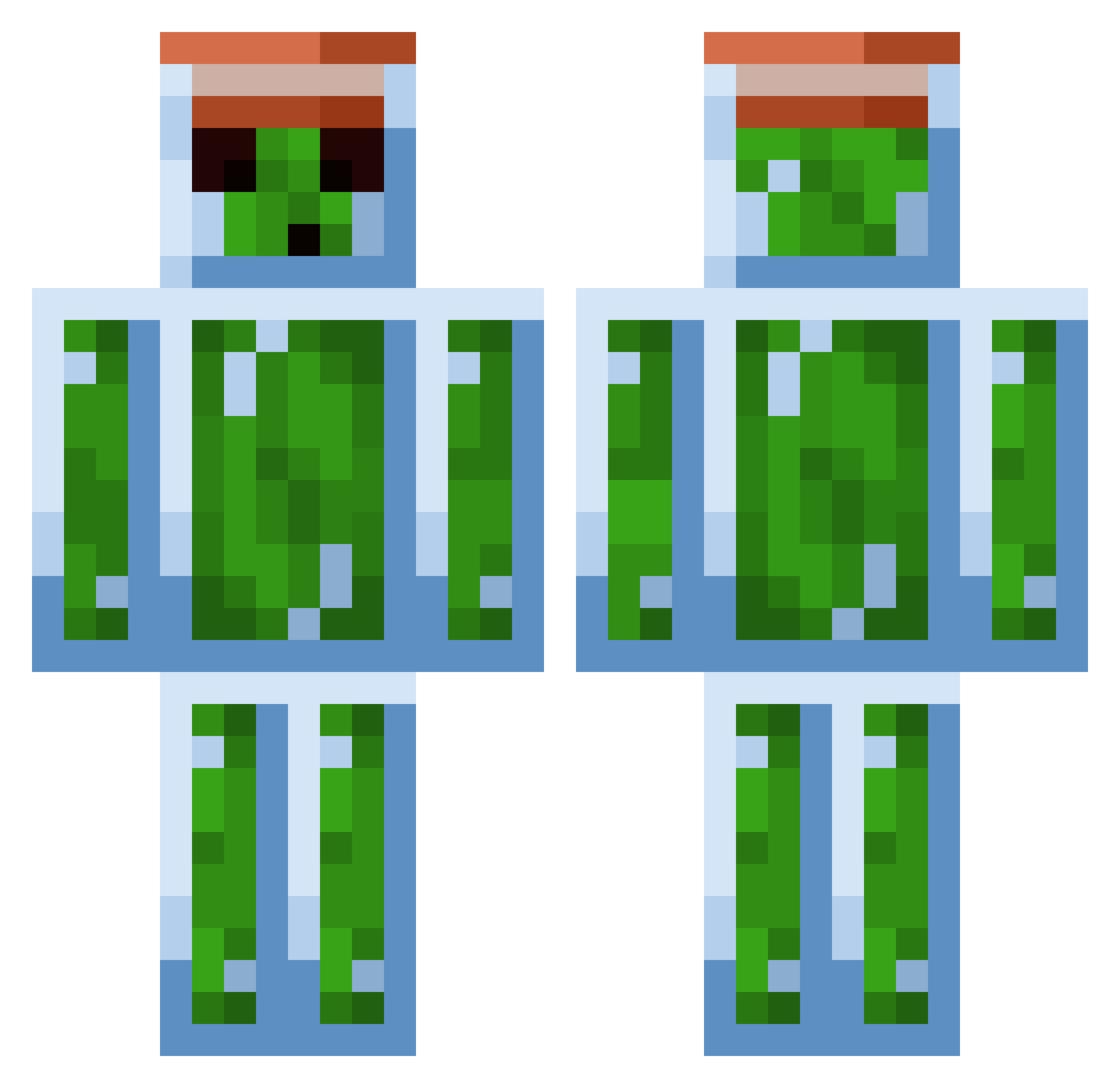Max910 Minecraft skin, front and back view