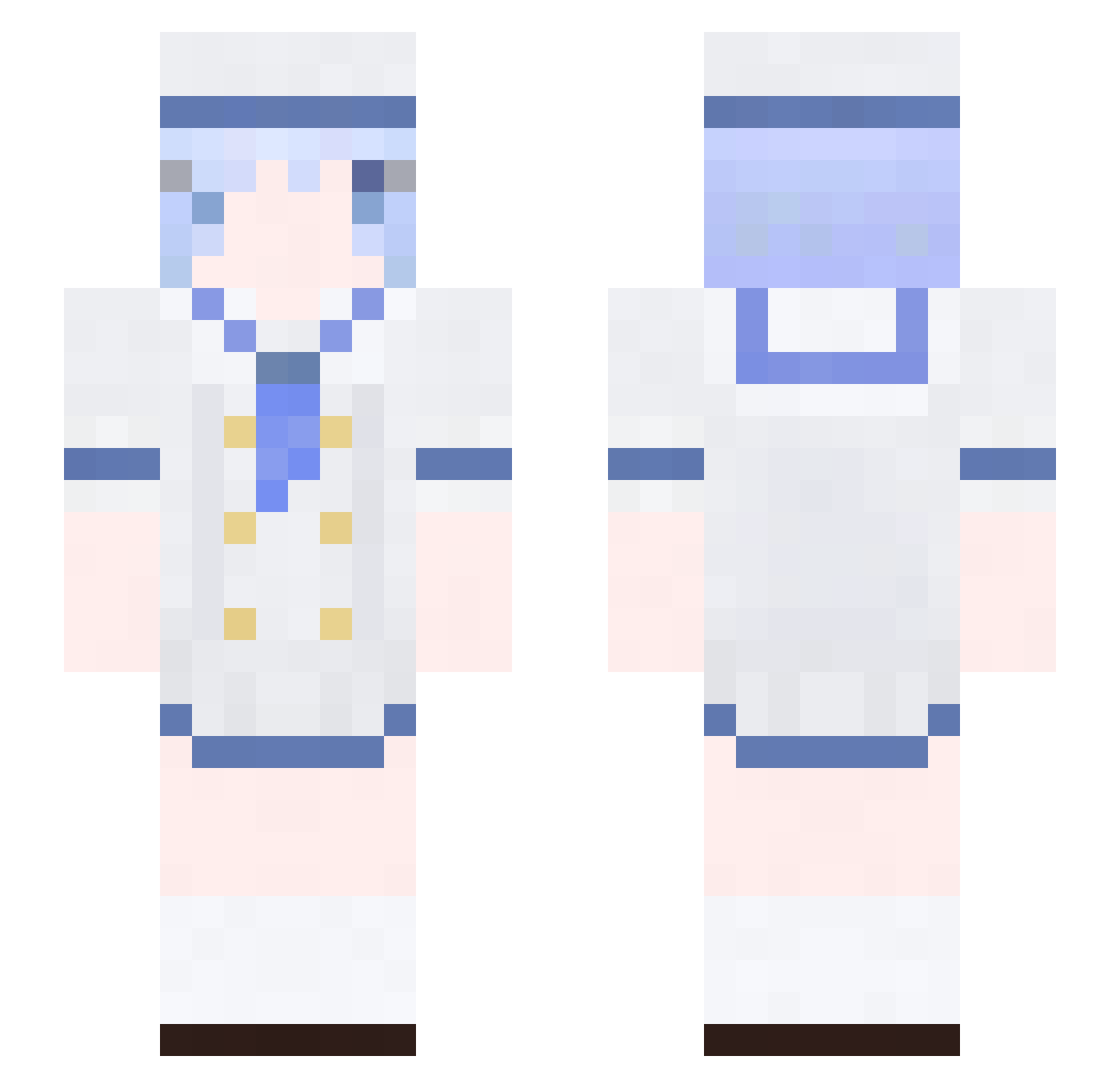 Feathers_McGraws Minecraft skin, front and back view