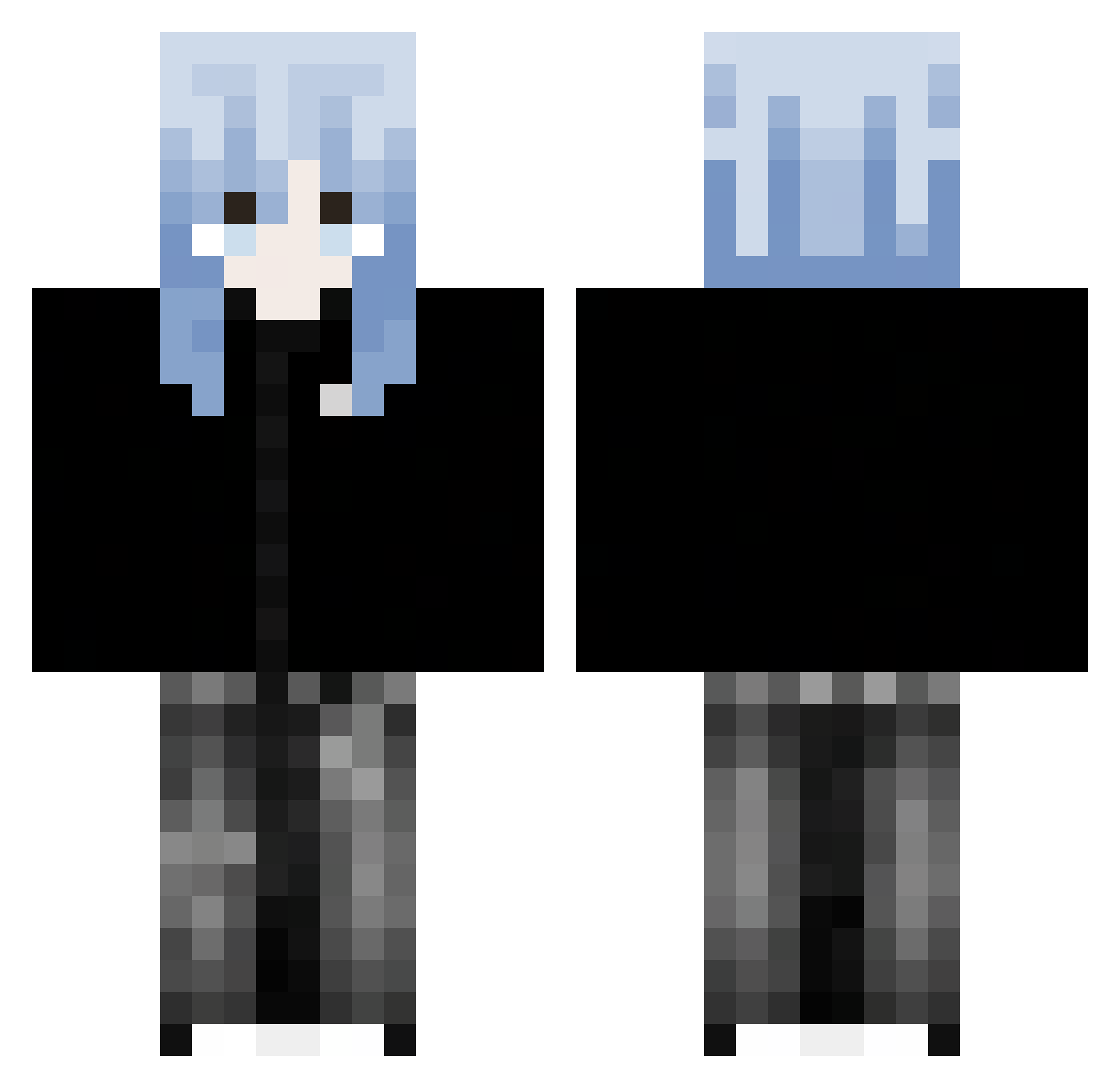 Mynxii Minecraft skin, front and back view
