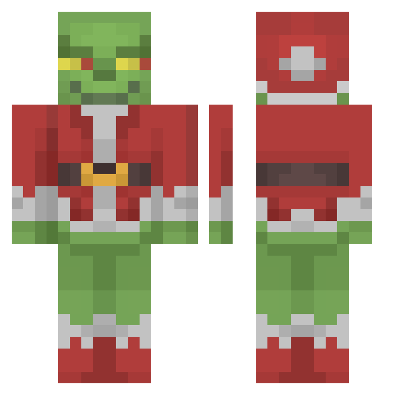 Chandley92 Minecraft skin, front and back view