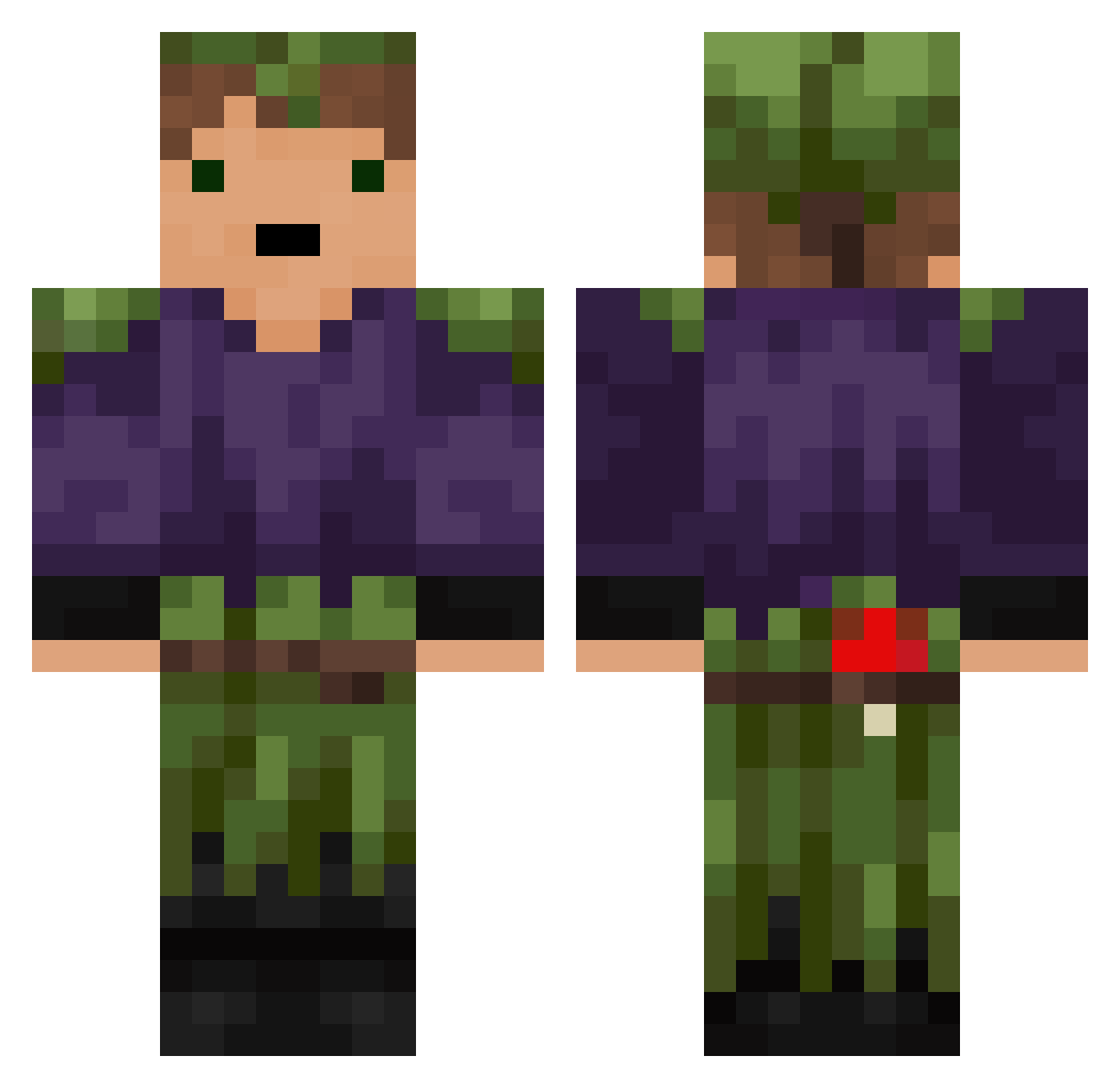 Skarett Minecraft skin, front and back view
